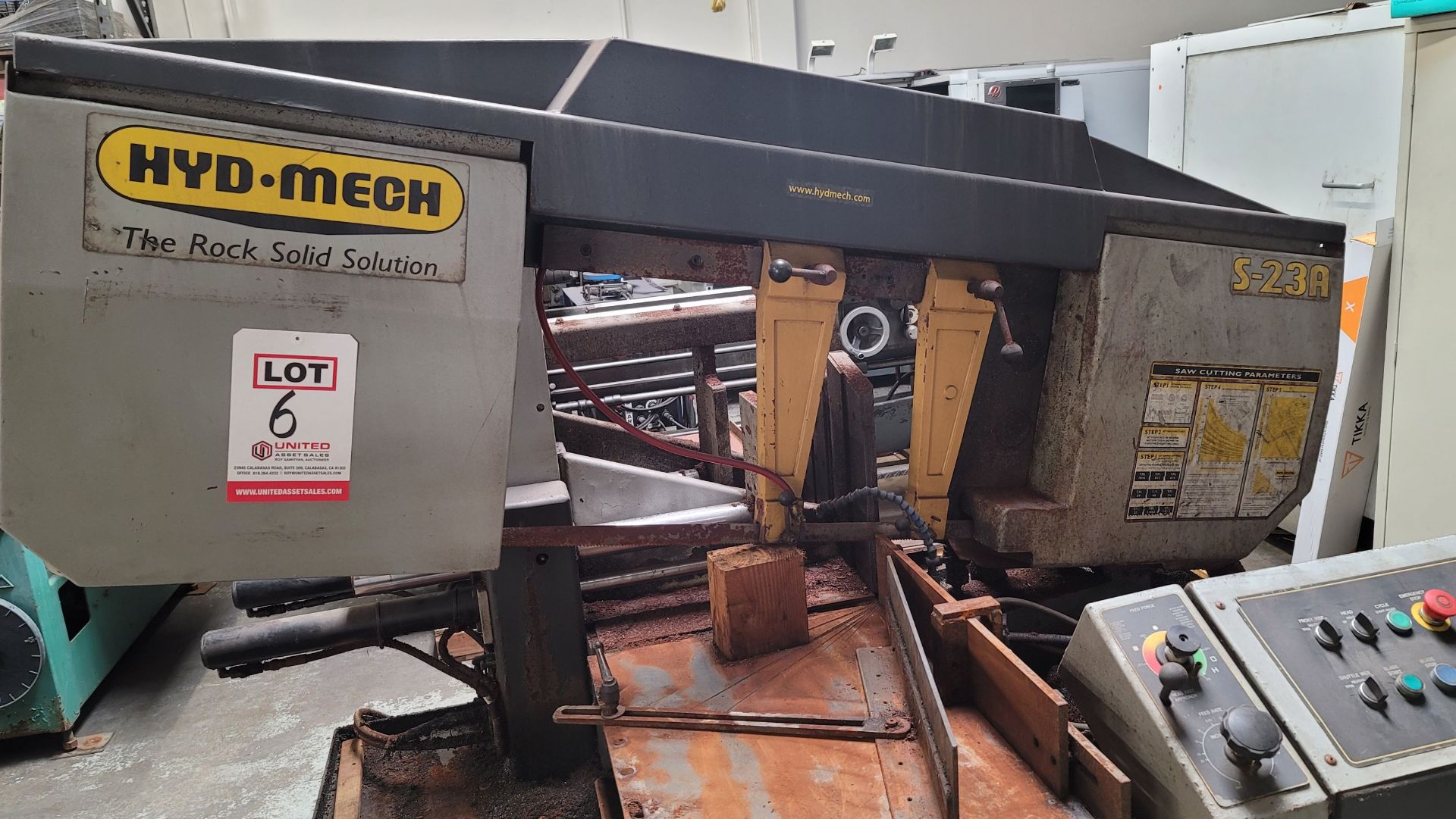 HYD-MECH S-23A HORIZONTAL AUTOMATIC MITER BAND SAW, 5+2 HP, 208V/60HZ, S/N XA1104294FD - Image 4 of 5