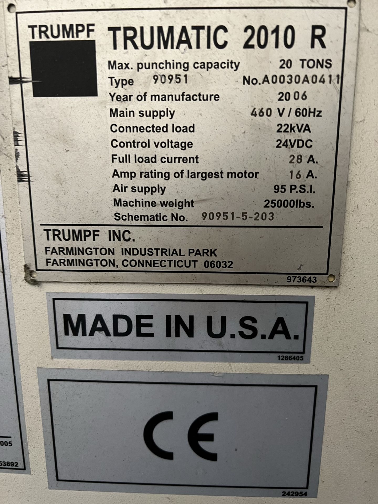 2006 TRUMPF TRUMATIC 2010R CNC TURRET PUNCH, 50" X 50" TABLE, MULTI SET, PUNCH TOOLING AND CABINETS - Image 9 of 52