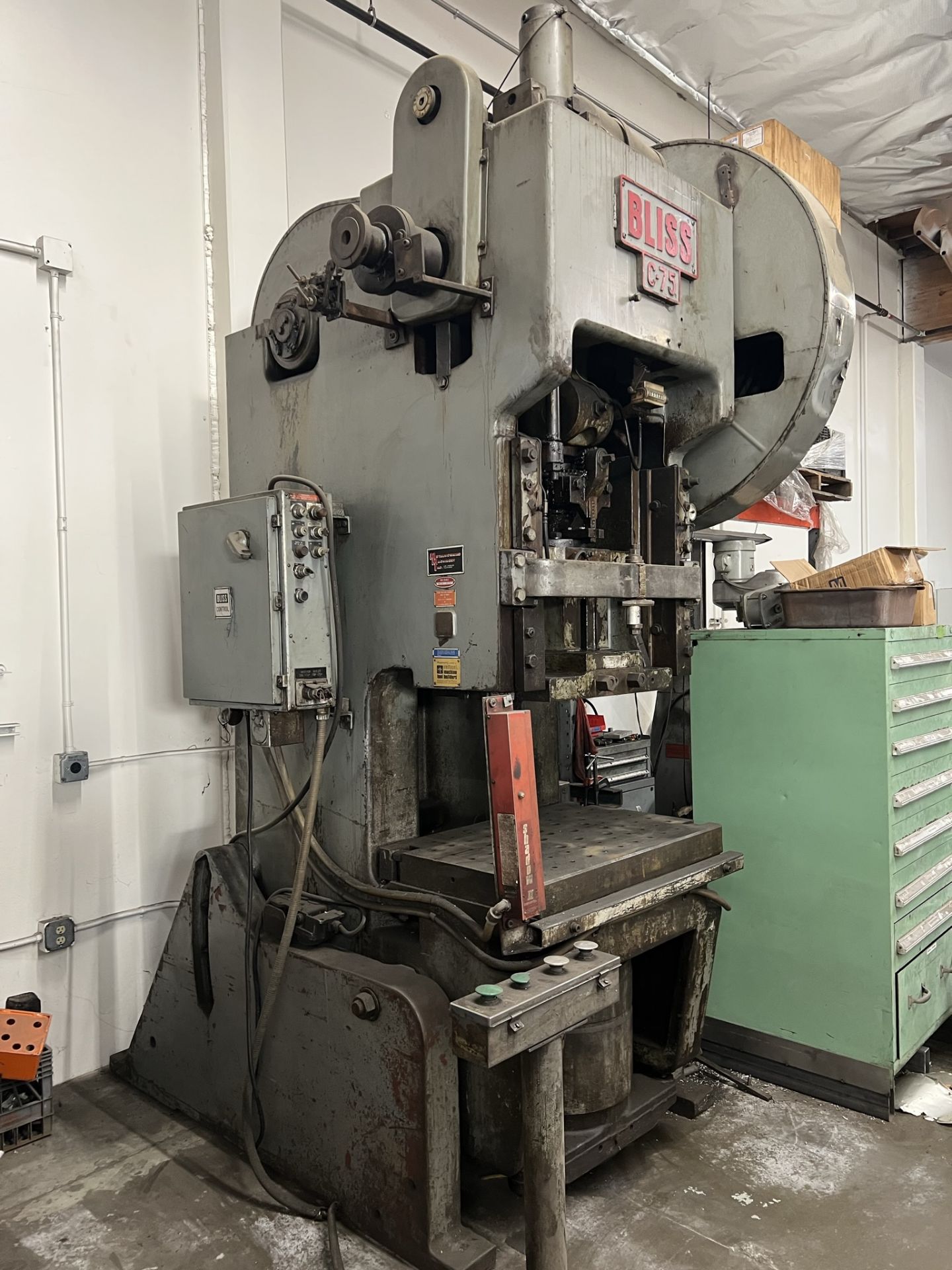 BLISS C-75 OBI PUNCH PRESS, 75-TON, AIR CLUTCH, CUSHION, S/N H60645 - Image 2 of 7