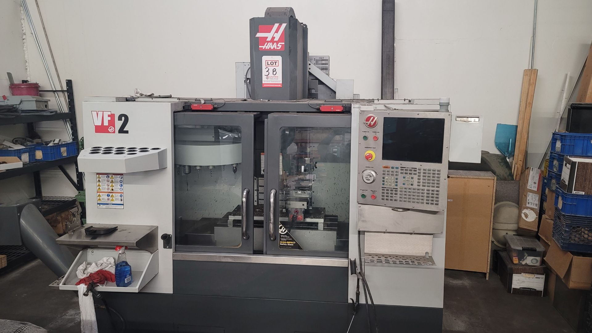 2014 HAAS VF-2 VERTICAL MACHINING CENTER, XYZ TRAVELS: 30" X 16" Y 20" Z, 36" X 14" TABLE, 24 ATC, - Image 2 of 11