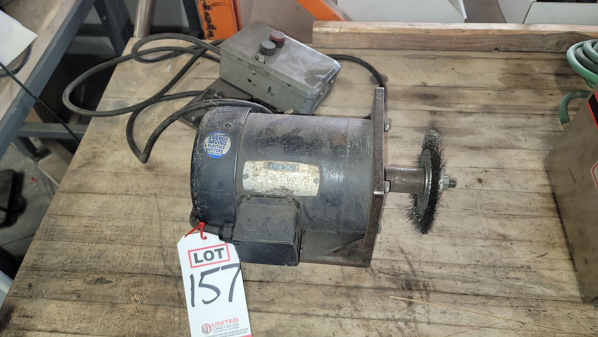 1 HP MOTOR, W/ 6" WIRE WHEEL AND SWITCH