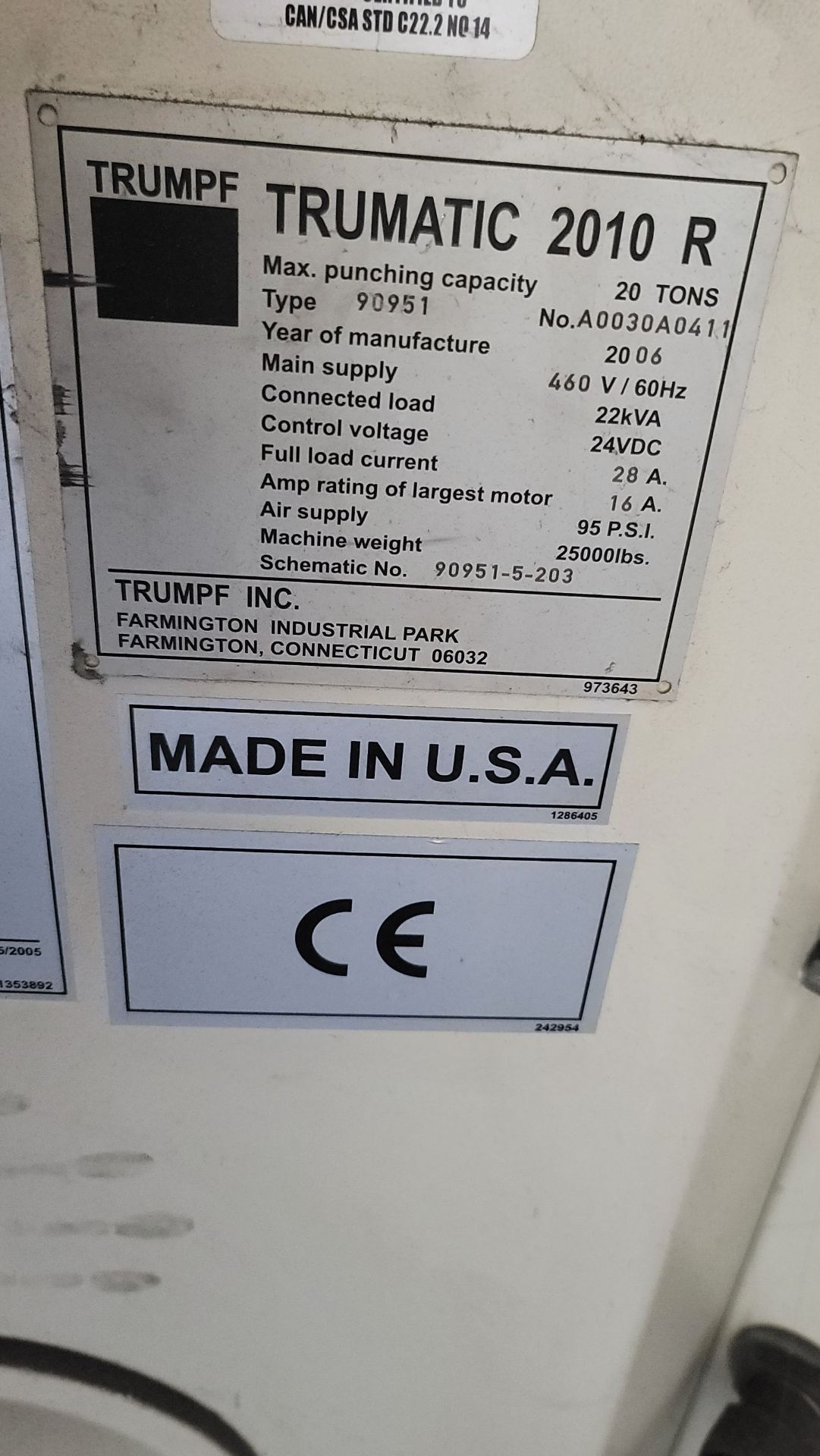 2006 TRUMPF TRUMATIC 2010R CNC TURRET PUNCH, 50" X 50" TABLE, MULTI SET, PUNCH TOOLING AND CABINETS - Image 22 of 52