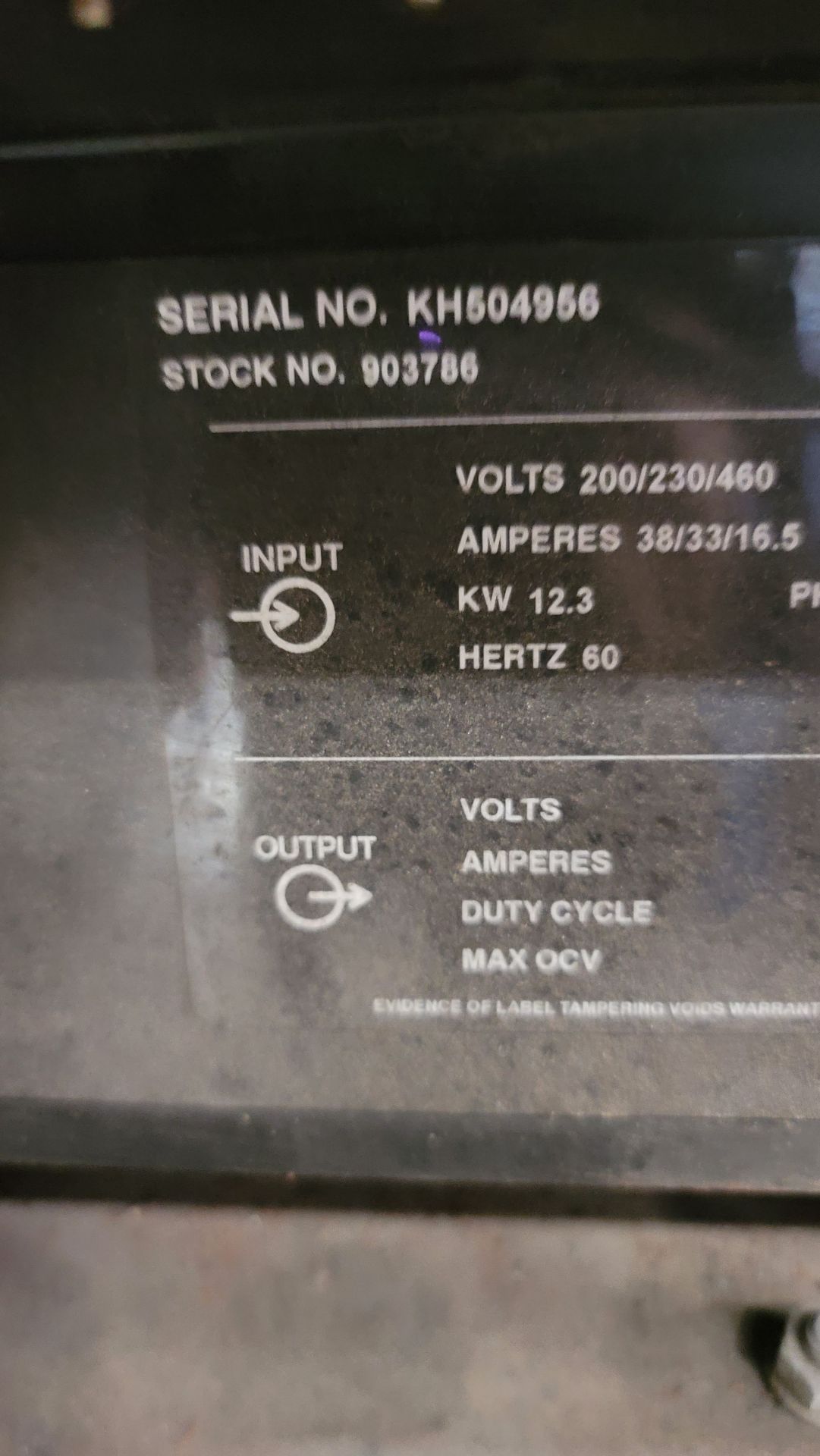 MILLER CP-302 CV-DC WELDING POWER SOURCE, STOCK NO. 903786, S/N KH504956, W/ MILLER S-22A 24V WIRE - Image 3 of 3