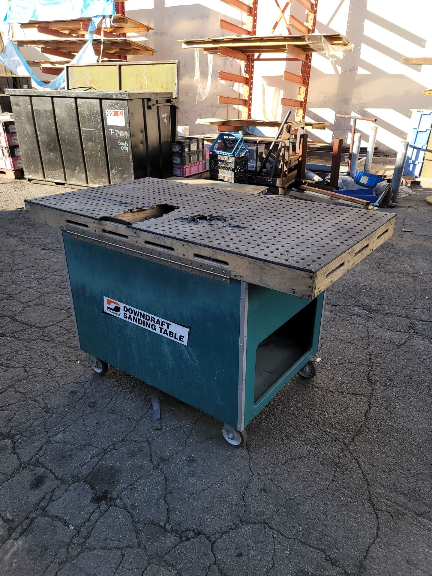 DYNABRADE DOWNDRAFT SANDING TABLE, 5' X 33", MODEL 64699, 115V/60HZ/1-PHASE, S/N 3892, NEEDS NEW - Image 2 of 4