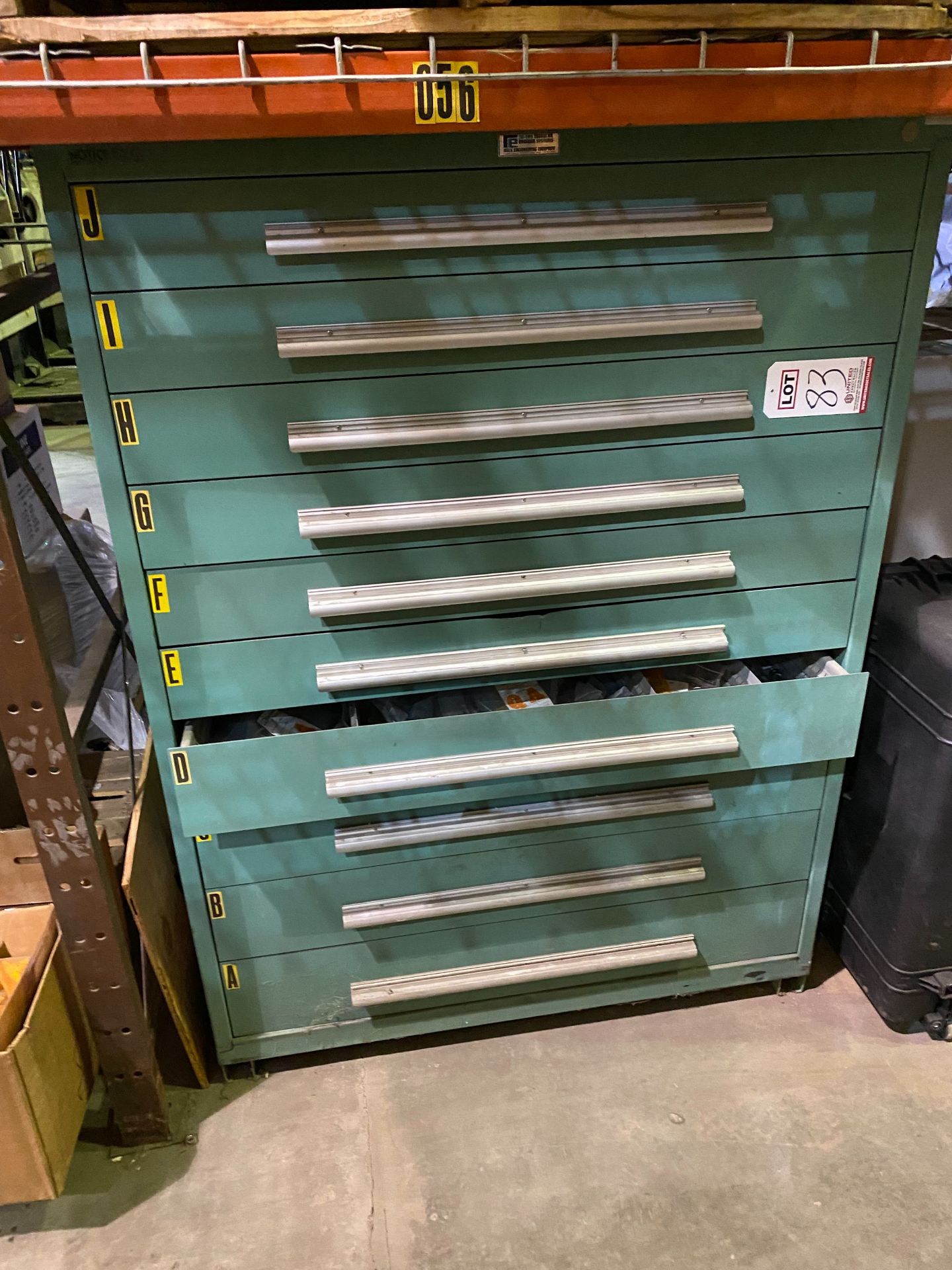 NU-ERA 45"W X 28"D X 60"T 10-DRAWER CABINET, WITH CONTENTS