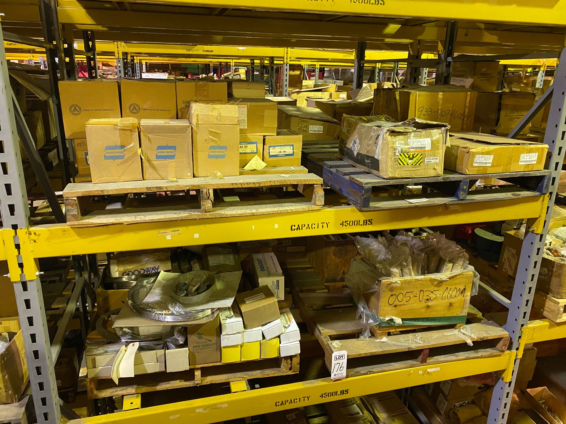 (10) PALLETS OF MAINTENANCE & REPAIR PARTS ON THE FLOOR AND (4) PALLET RACK SHELVES (NO SHELVING) - Image 2 of 3