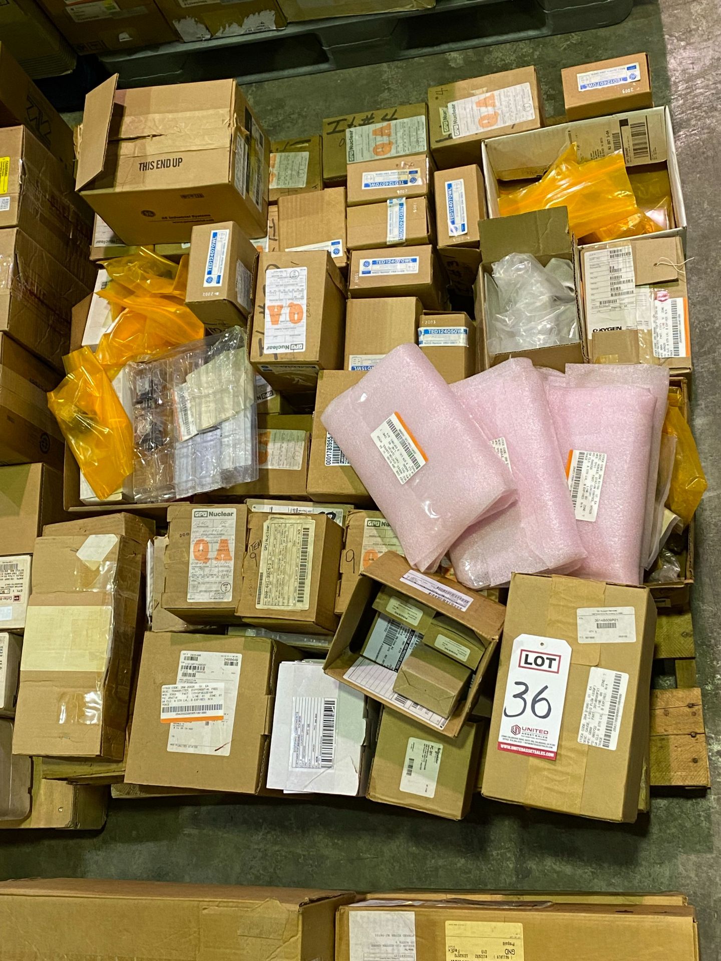 PALLET OF BREAKERS, SWITCHES & MISC.
