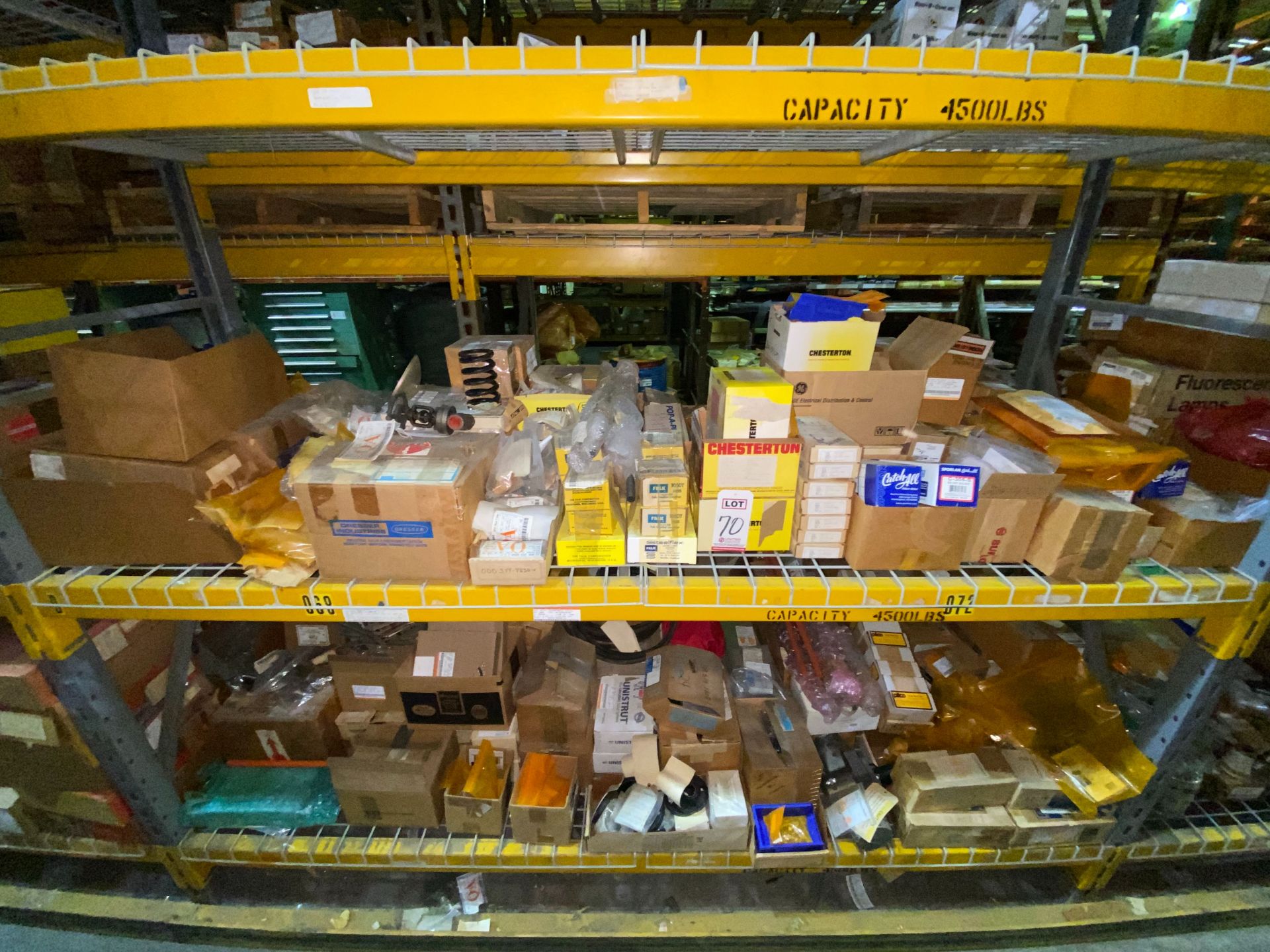 (2) PALLET RACK SHELVES OF MAINTENANCE & REPAIR PARTS (NO SHELVING)