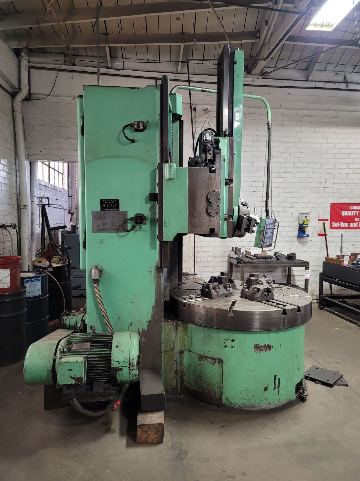 CHINESE 55" VERTICAL TURRET LATHE, 38” SWING, PENDANT CONTROL, 220V, S/N 92-36 - Image 3 of 4
