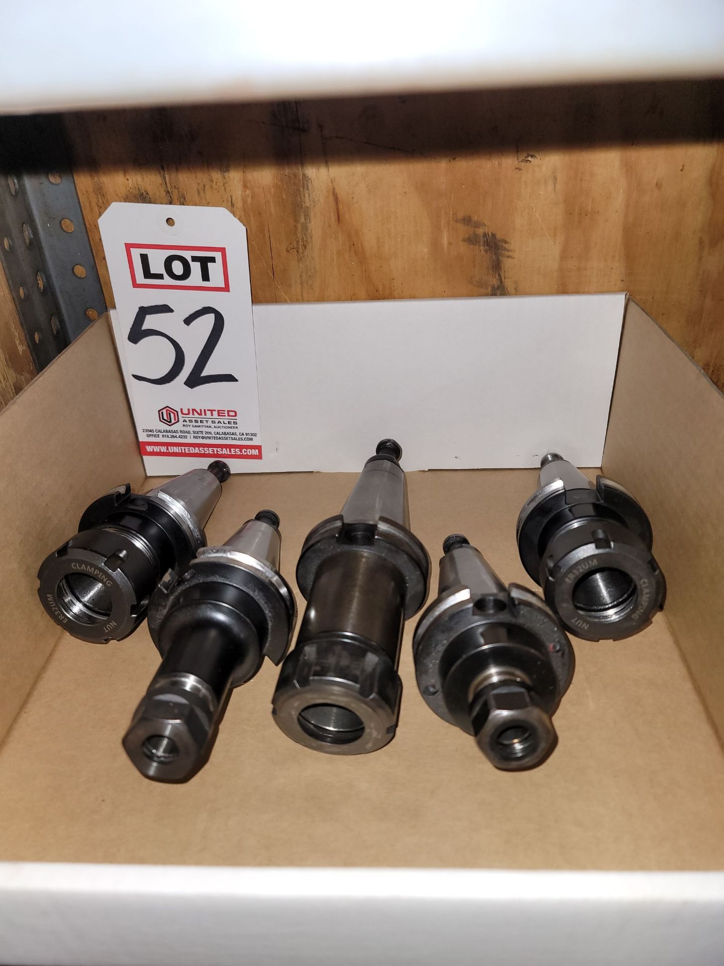 LOT - (5) CAT 40 COLLET TOOL HOLDERS