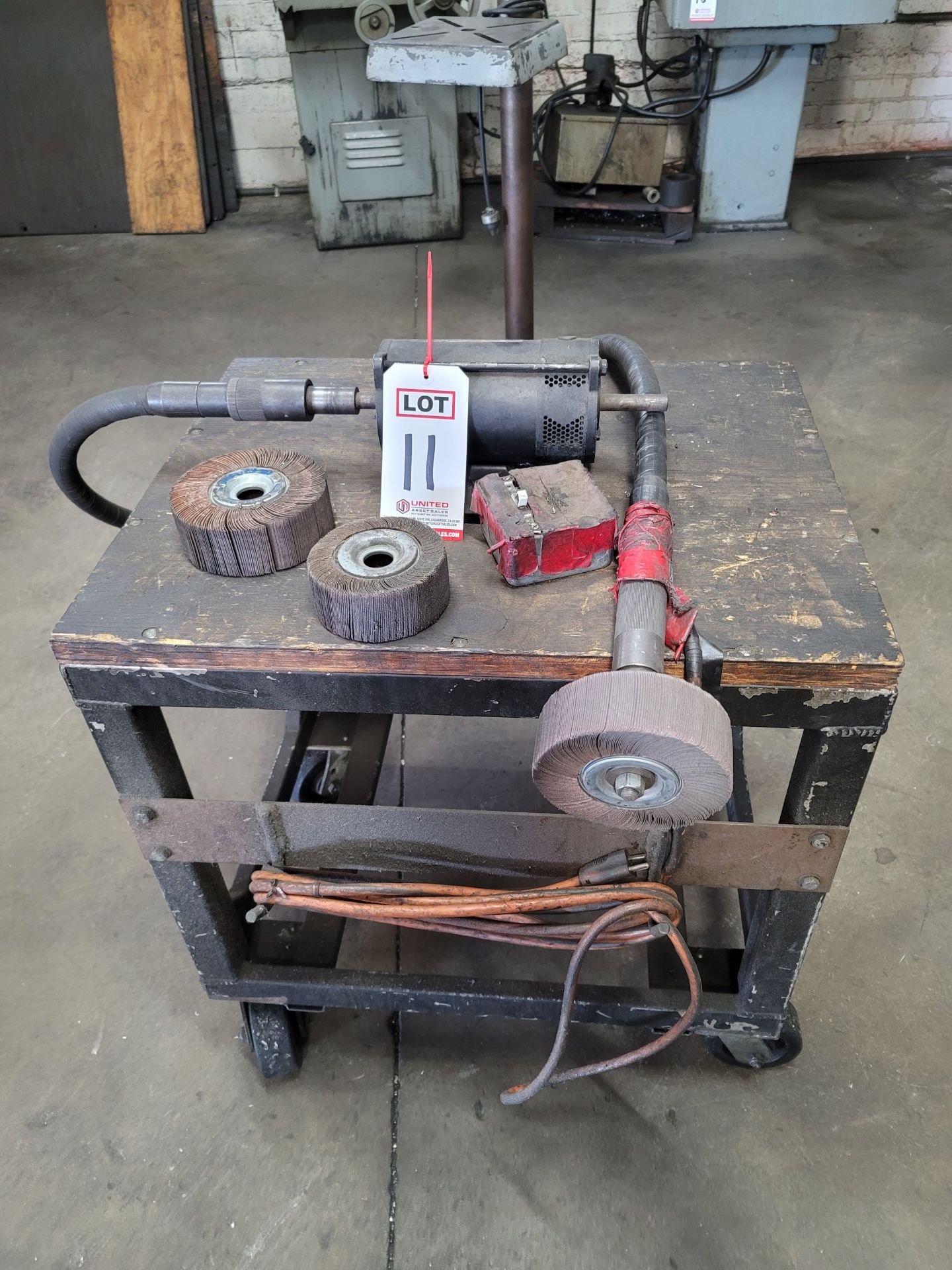 FLAP SANDER, W/ CART AS PICTURED