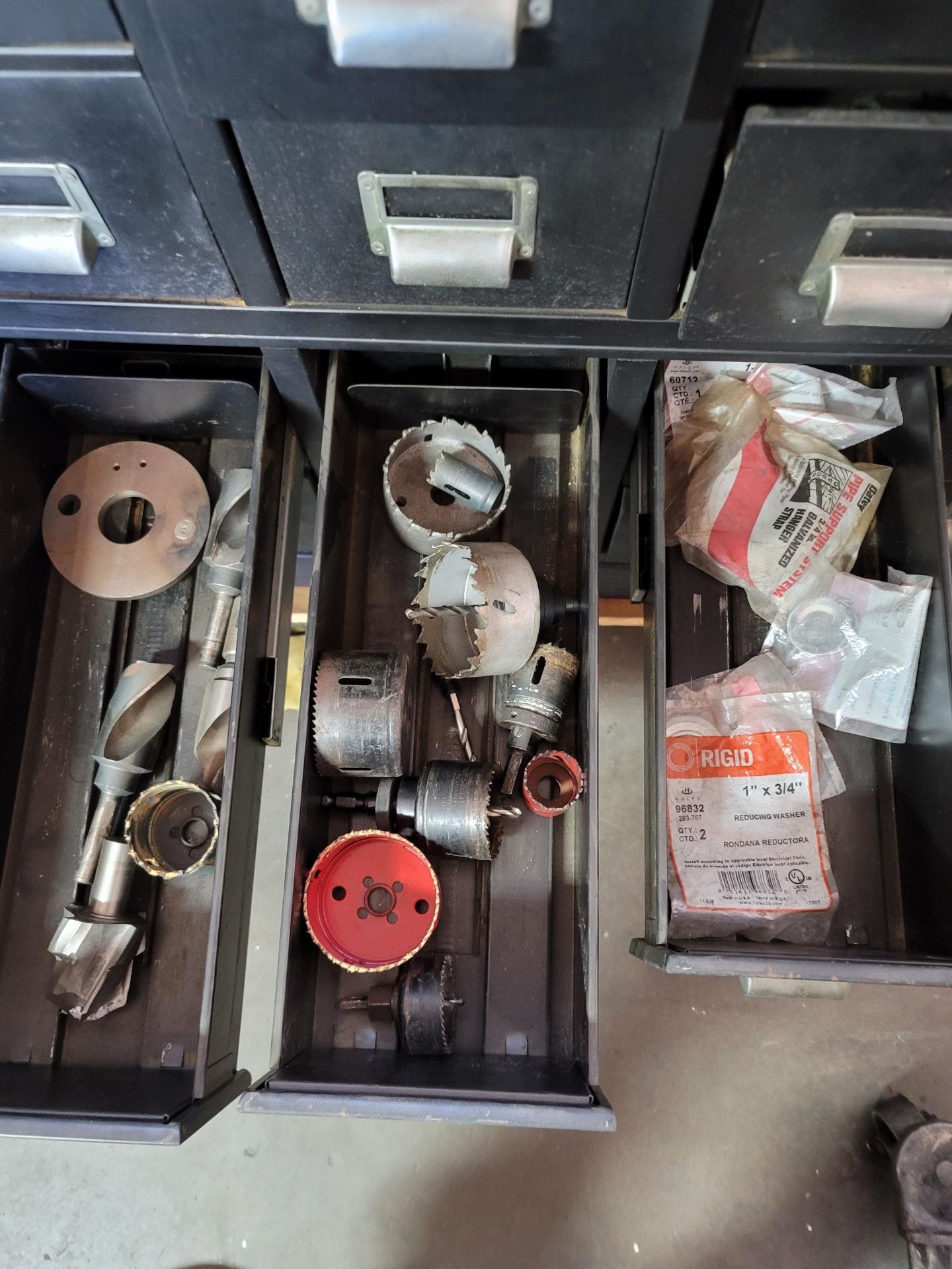 24-DRAWER PARTS CABINET, W/ CONTENTS: MISC. FASTENERS, CONDUIT COUPLINGS, ETC. - Image 2 of 3