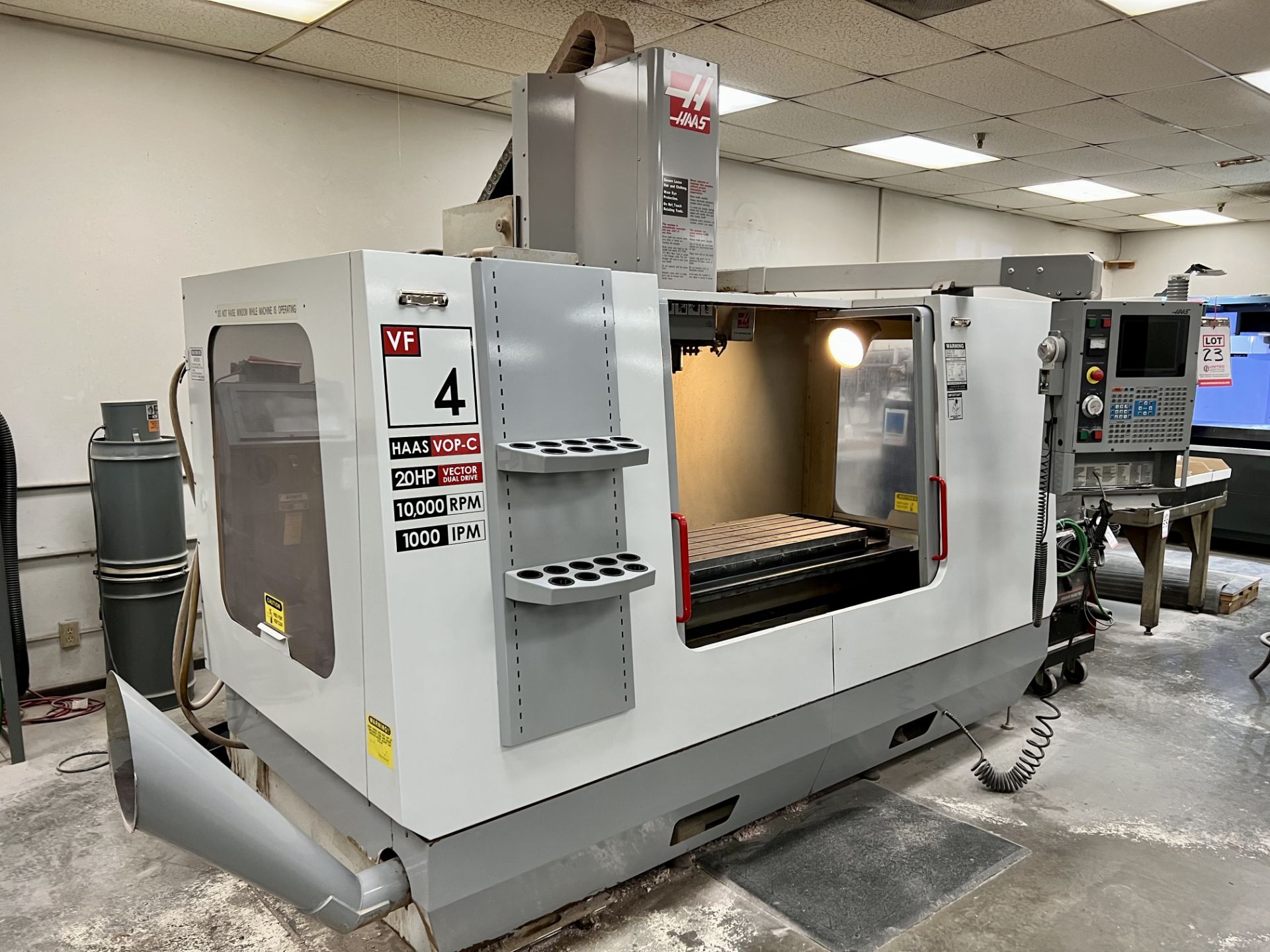 2003 HAAS VF-4D VERTICAL MACHINING CENTER, VOP-C, XYZ TRAVELS: 50" X 20" X 25", 52" X 18" TABLE, 20 - Image 10 of 15