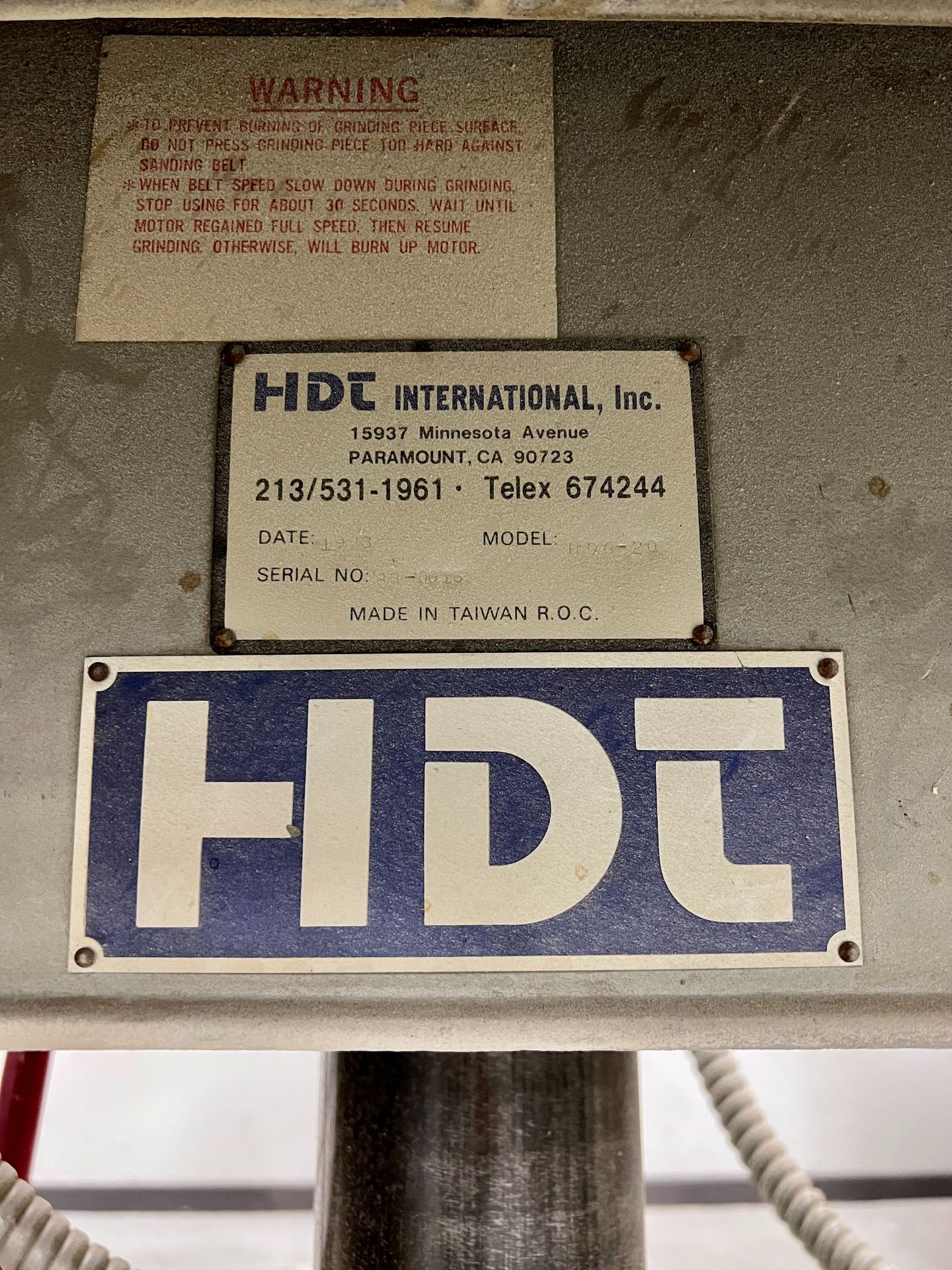 HDT 20" DISC SANDER - Image 2 of 2