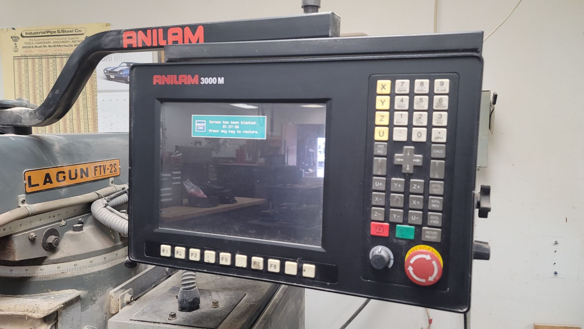 LAGUN CNC HDV FTV-2S VERTICAL MILL, 3-AXIS, 10" X 50" TABLE, ANILAM 3000M CNC CONTROL - Image 5 of 7