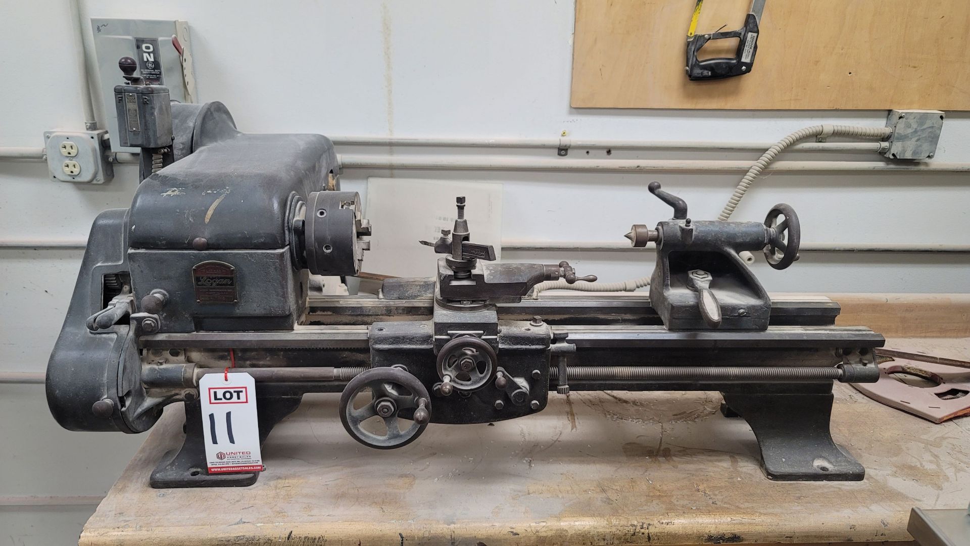 LOGAN TABLE TOP LATHE, MODEL 210, W/ TOOLING