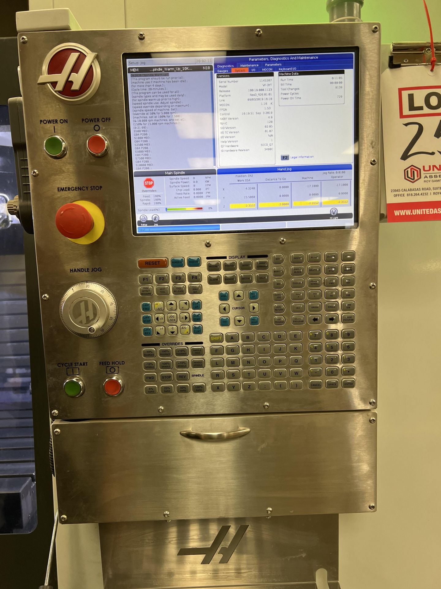 2018 HAAS VF-3YT VERTICAL MACHINING CENTER,POWER ON TIME HOURS IS LESS THAN 740! - Image 25 of 31