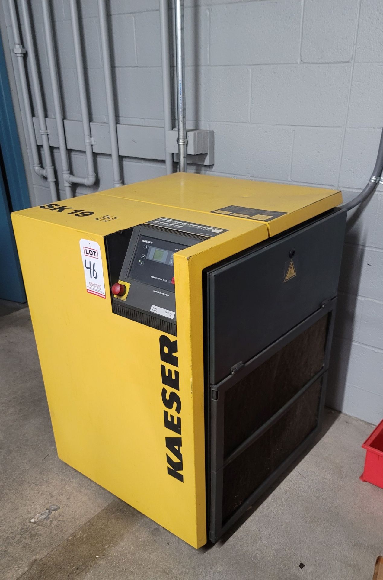 KAESER SK19 ROTARY SCREW AIR COMPRESSOR, 15 HP, S/N 1230, HOURS: 10,558 - Image 2 of 4