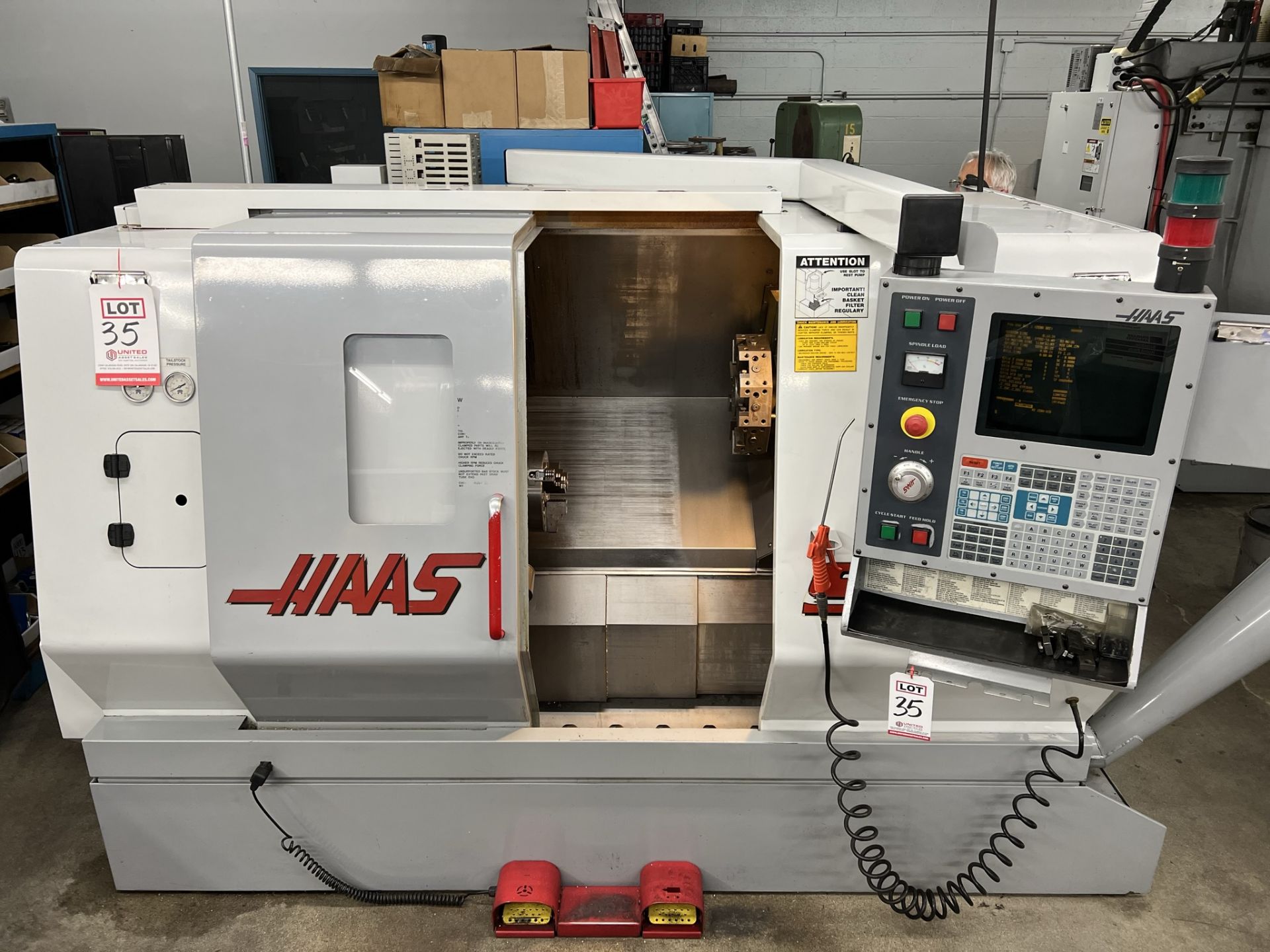 2001 HAAS SL-20T TURNING CENTER, 8" CHUCK, 20" SWING, 10.3" MAX CUTTING DIAMETER, 24" MAX CUTTING