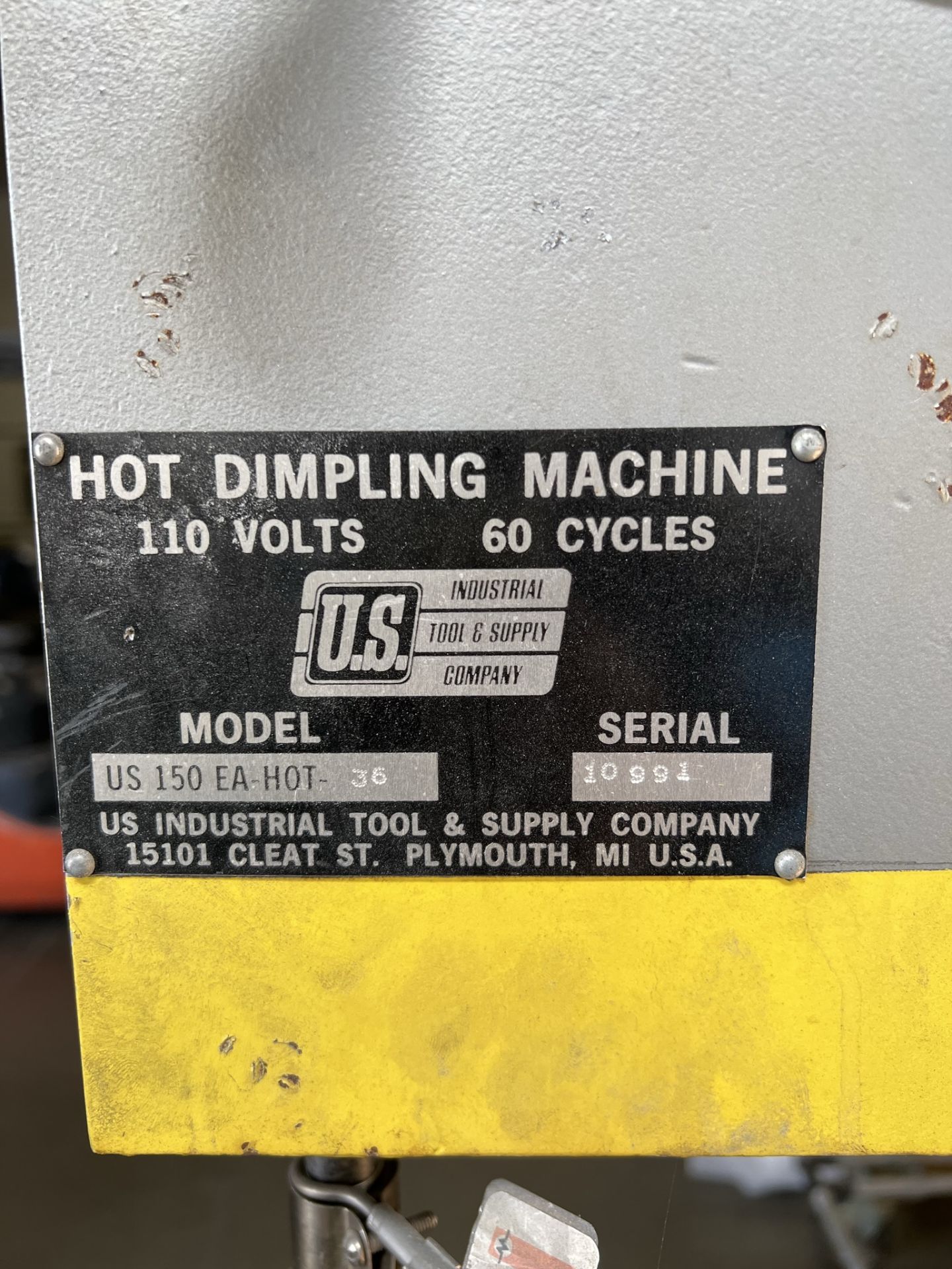 U.S. INDUSTRIAL TOOL & SUPPLY COMPANY HOT DIMPLING MACHINE, MODEL US 150 EA-HOT-36, 36" THROAT, - Image 7 of 7