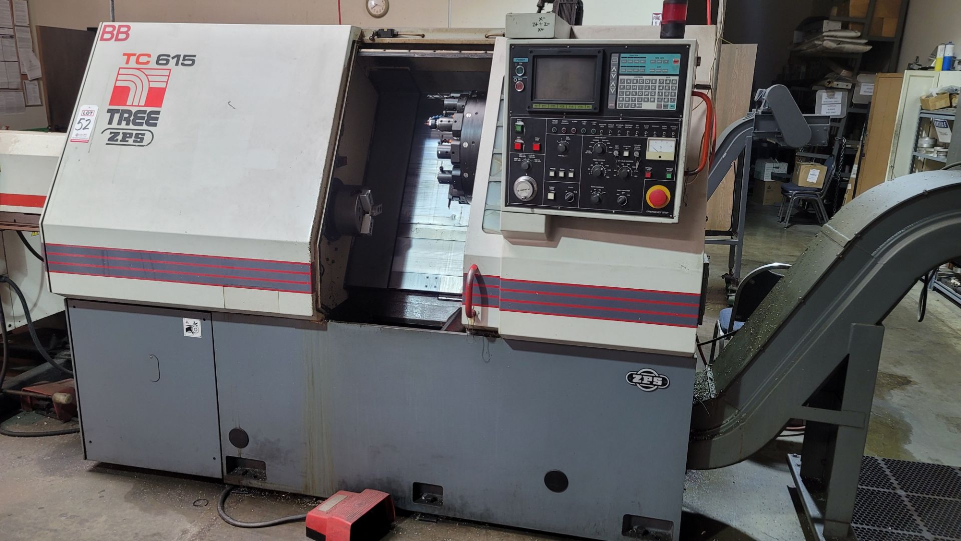 TREE TC 615 ZPS CNC LATHE, S/N 9-60-95-1012, 8" CHUCK, YASNAC CNC CONTROL, 8" CHUCK, 12-STATION - Image 5 of 32