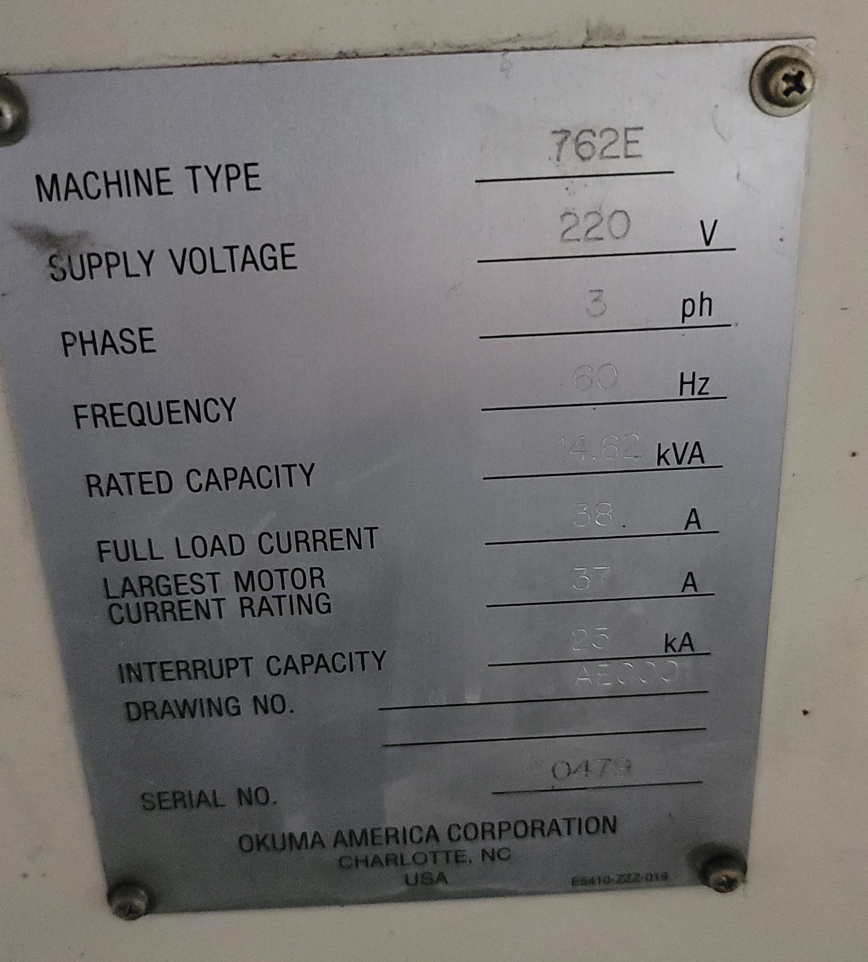 OKUMA CROWN 762E CNC LATHE, S/N 10010479, OSP-700L CNC CONTROL, 8" CHUCK, TAILSTOCK, 12-STATION - Image 28 of 32