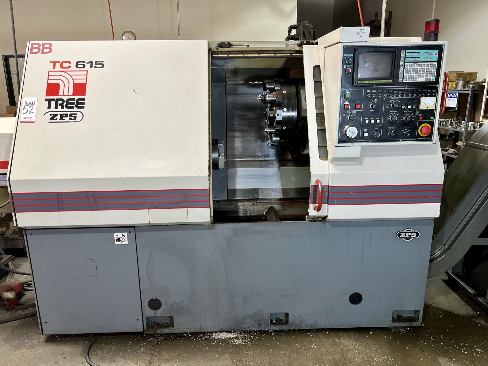 TREE TC 615 ZPS CNC LATHE, S/N 9-60-95-1012, 8" CHUCK, YASNAC CNC CONTROL, 8" CHUCK, 12-STATION - Image 2 of 32