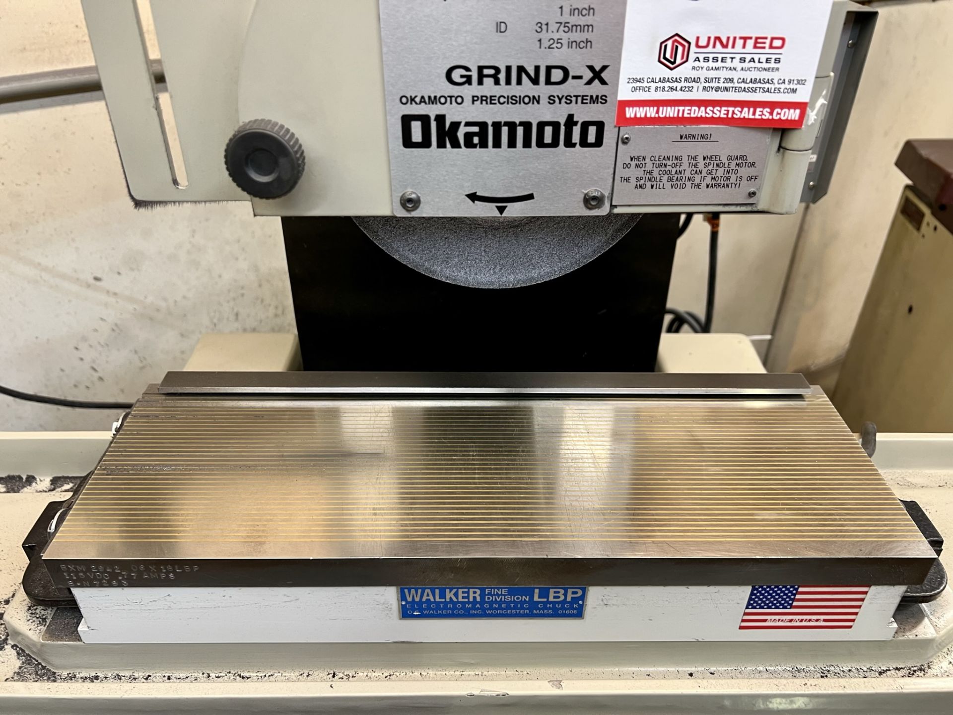 2018 OKAMOTO LINEAR 618B SURFACE GRINDER, S/N 48824, W/ WALKER 18" X 6" MAGNETIC CHUCK AND CONTROLS, - Image 7 of 15