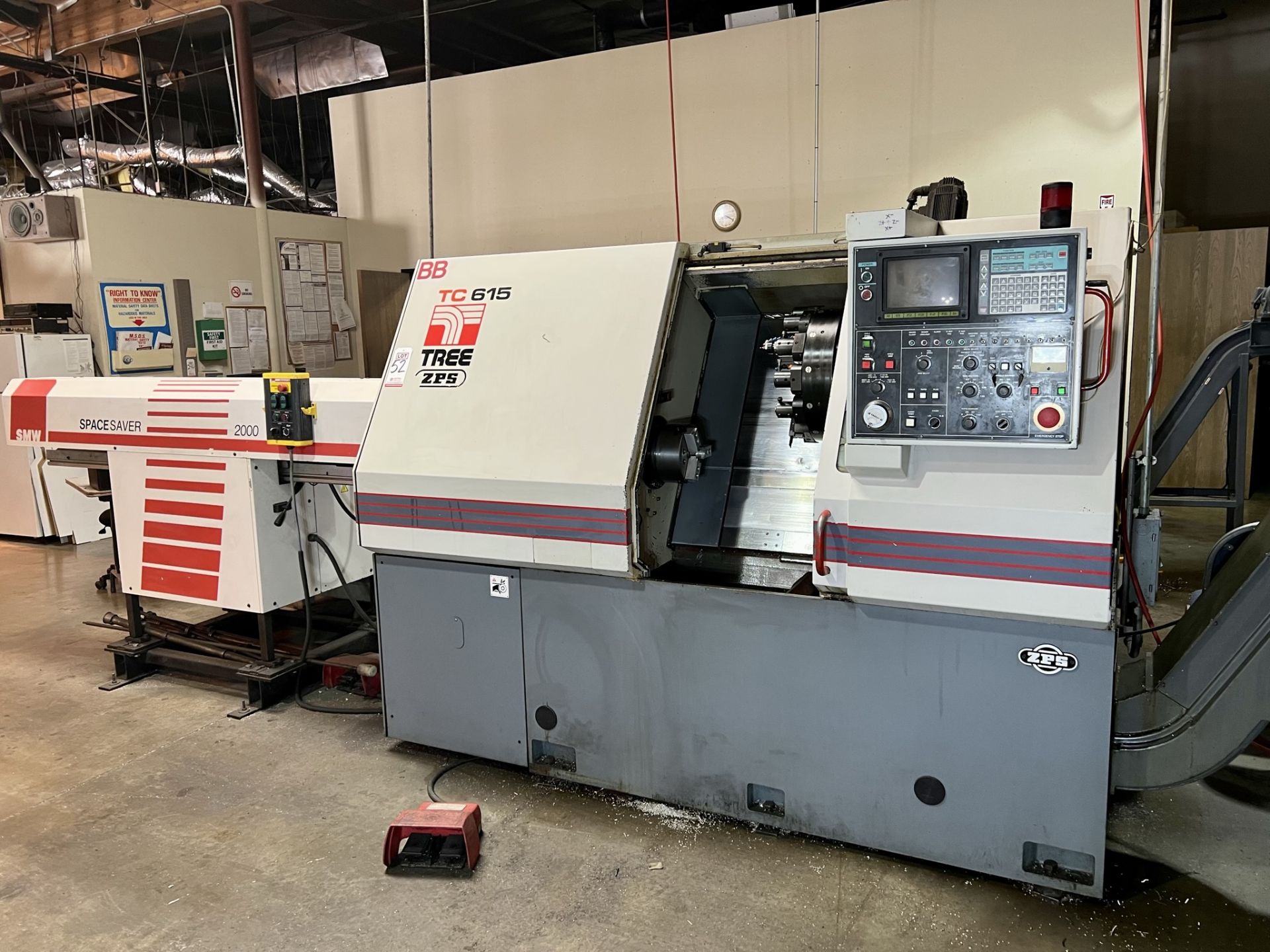 TREE TC 615 ZPS CNC LATHE, S/N 9-60-95-1012, 8" CHUCK, YASNAC CNC CONTROL, 8" CHUCK, 12-STATION