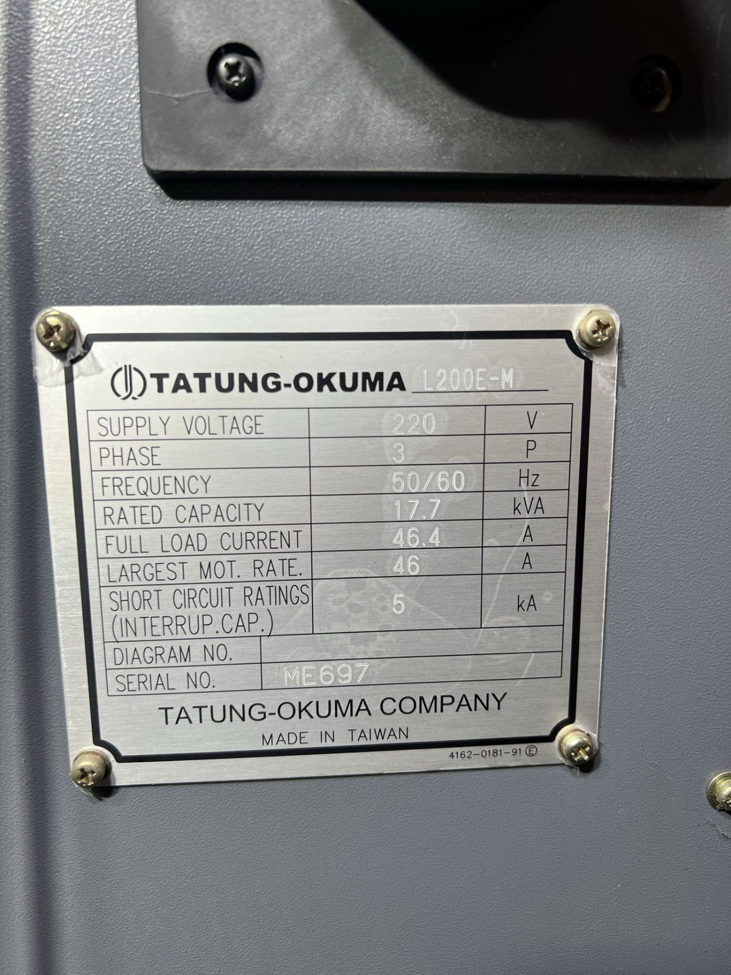 2014 OKUMA GENOS L200E-M CNC LATHE, S/N ME697, LIVE TOOLING, OSP-P200LA-R CNC CONTROL, 8" - Image 24 of 45
