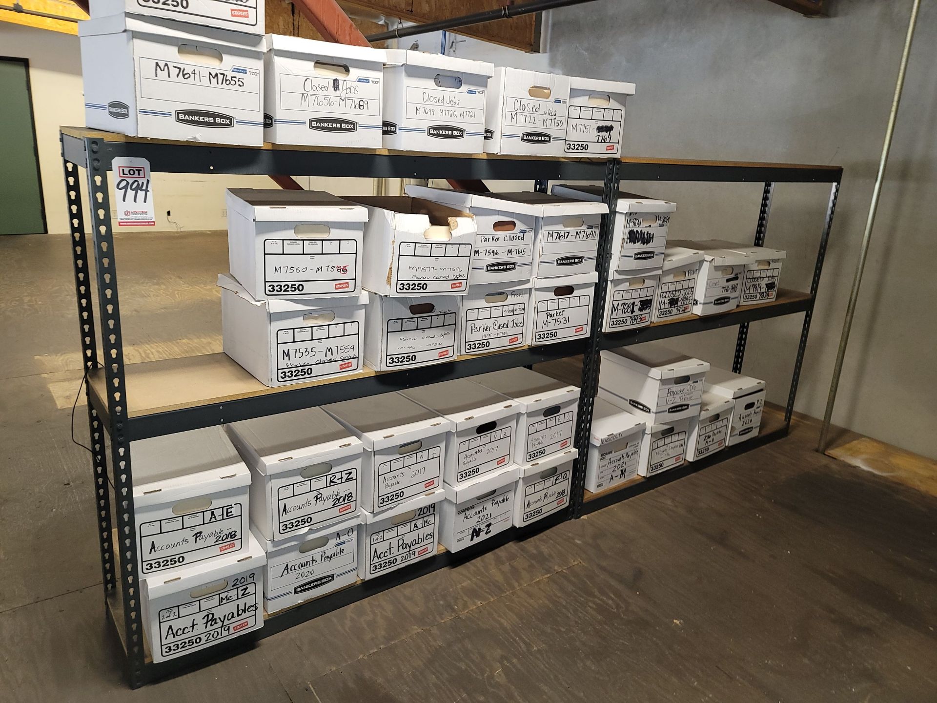 LOT - (4) STEEL SHELF UNITS W/ PARTICLE BOARD SHELVES, 69" X 15" X 5'HT, CONTENTS NOT INCLUDED