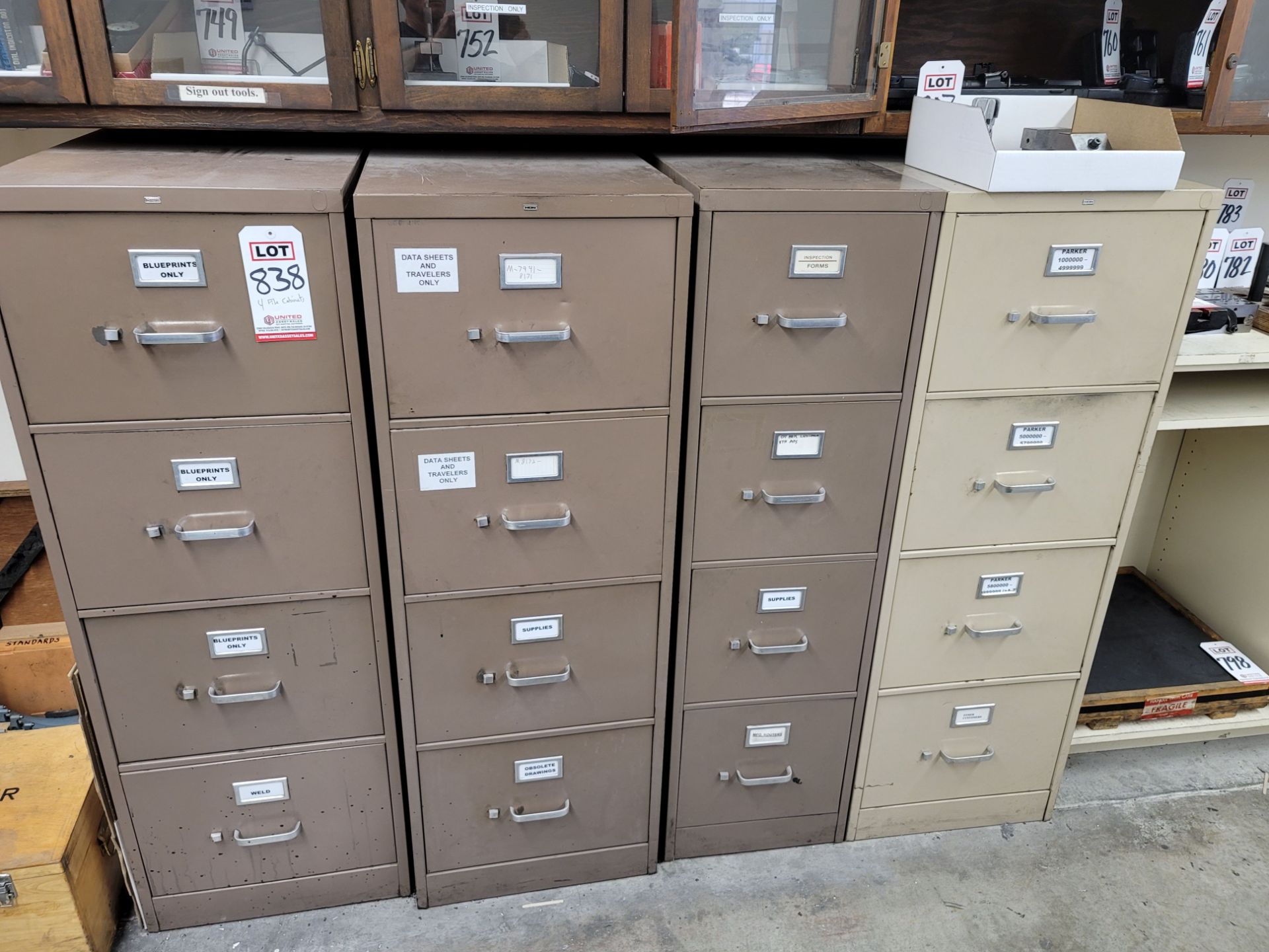 LOT - (4) FILE CABINETS, CONTENTS NOT INCLUDED