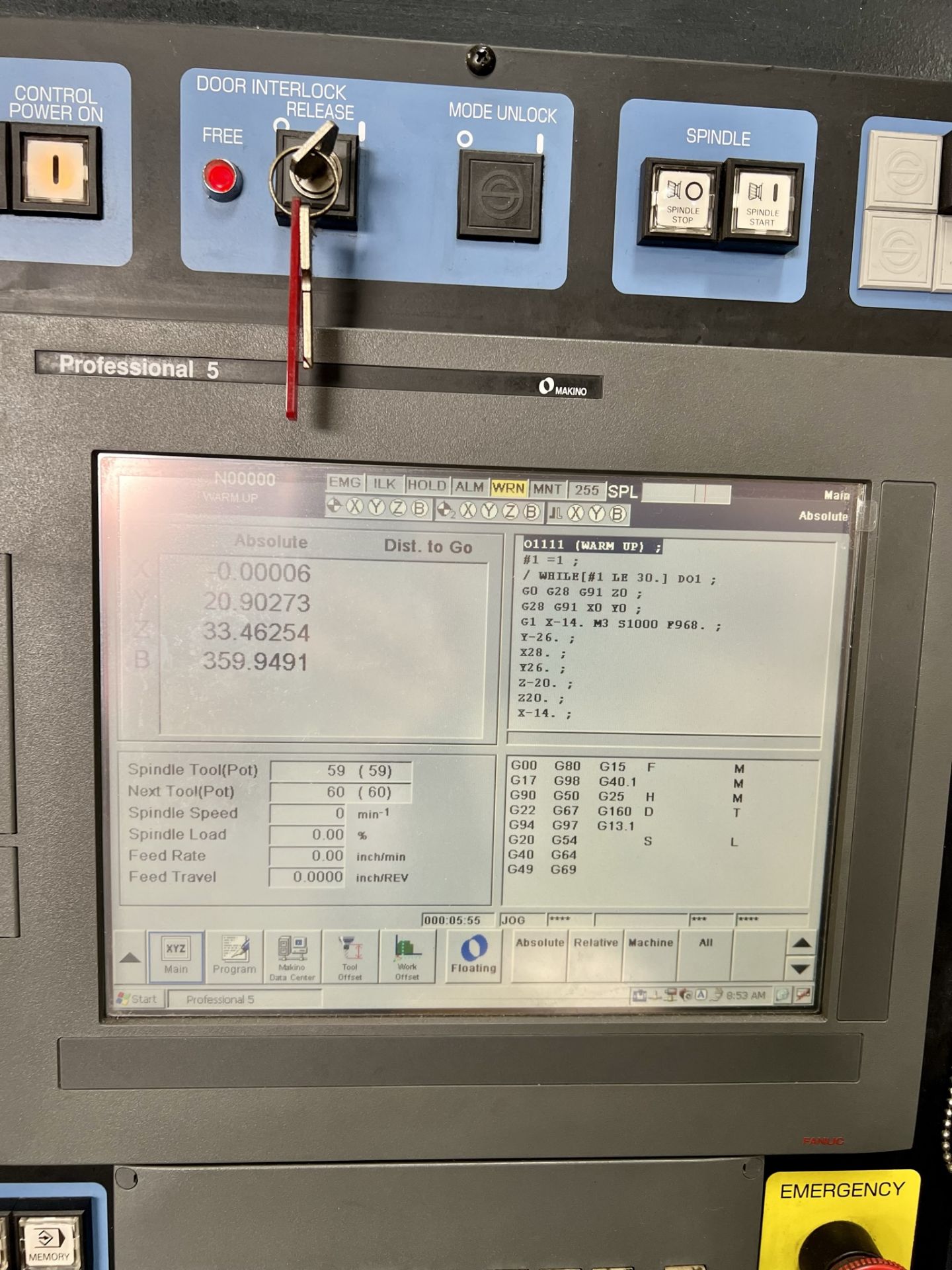 2008 MAKINO A71 HORIZONTAL MACHINING CENTER, PROFESSIONAL 5 (FANUC 31IM) CNC CONTROL, SUPER - Image 3 of 34