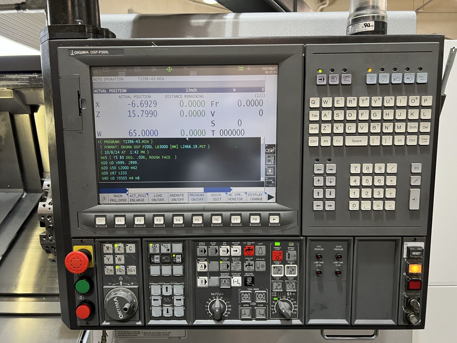 2013 OKUMA LB4000EXII-C1500 TURNING CENTER, OSP-P300L CNC CONTROL, 10" KITAGAWA CHUCK, 2-AXIS - Image 10 of 23