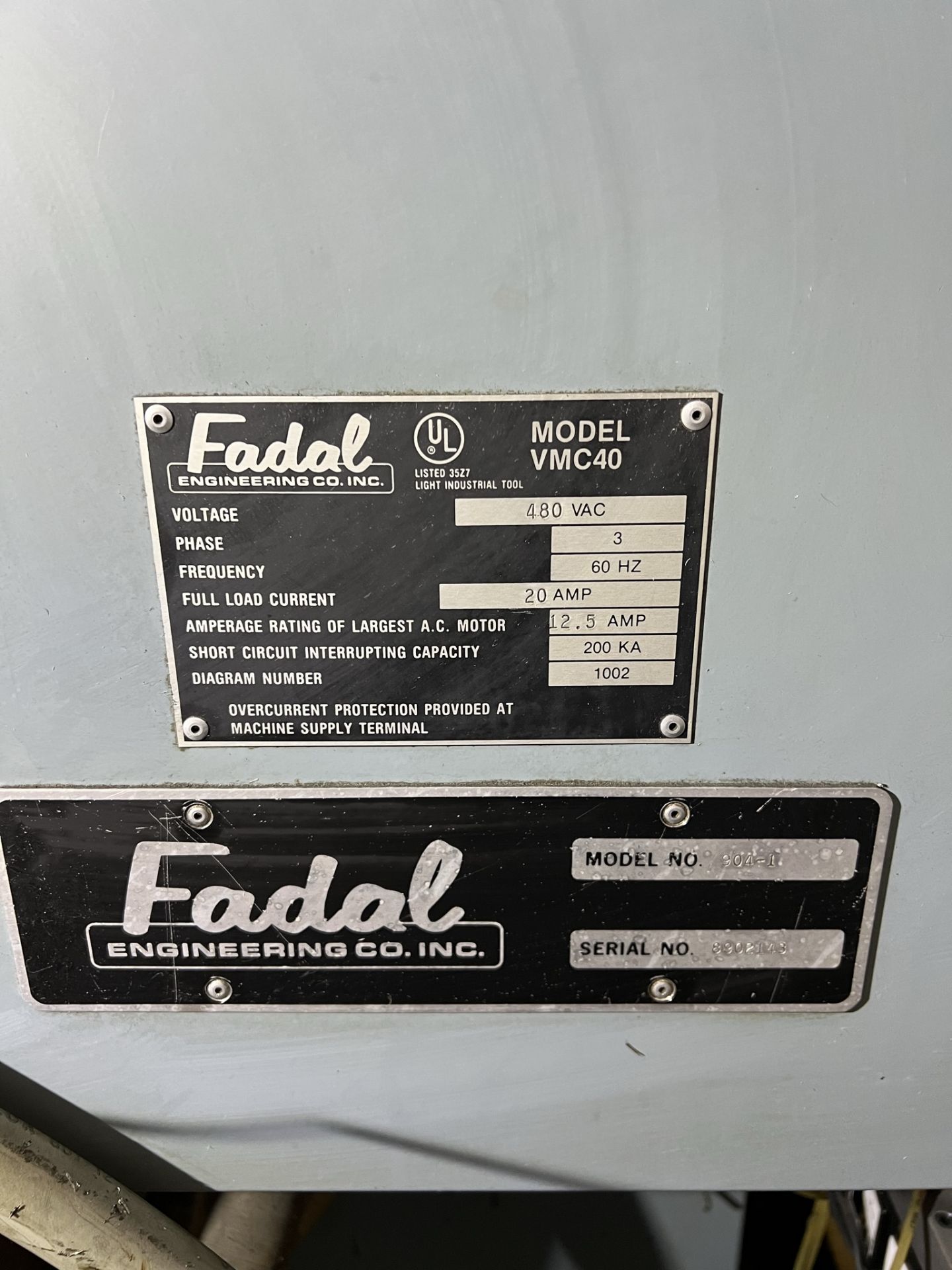 1989 FADAL VMC40 VERTICAL MACHINING CENTER, FADAL CNC 88 CNC CONTROL, XYZ TRAVELS: 22" X 16" X - Image 13 of 15