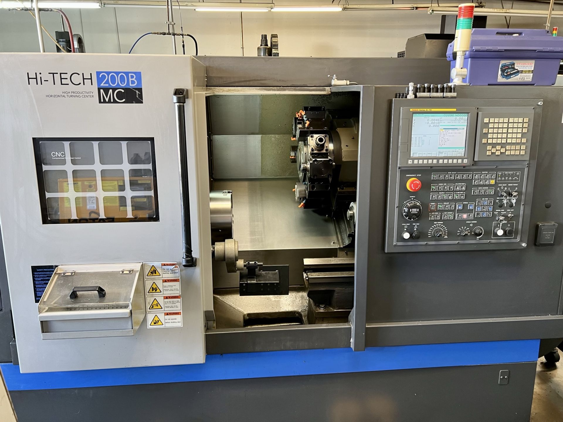 2013 HWACHEON HI-TECH 200B MC TURNING CENTER, FANUC OI-TD CNC CONTROL, LIVE MILLING, 10" 3-JAW - Image 4 of 36