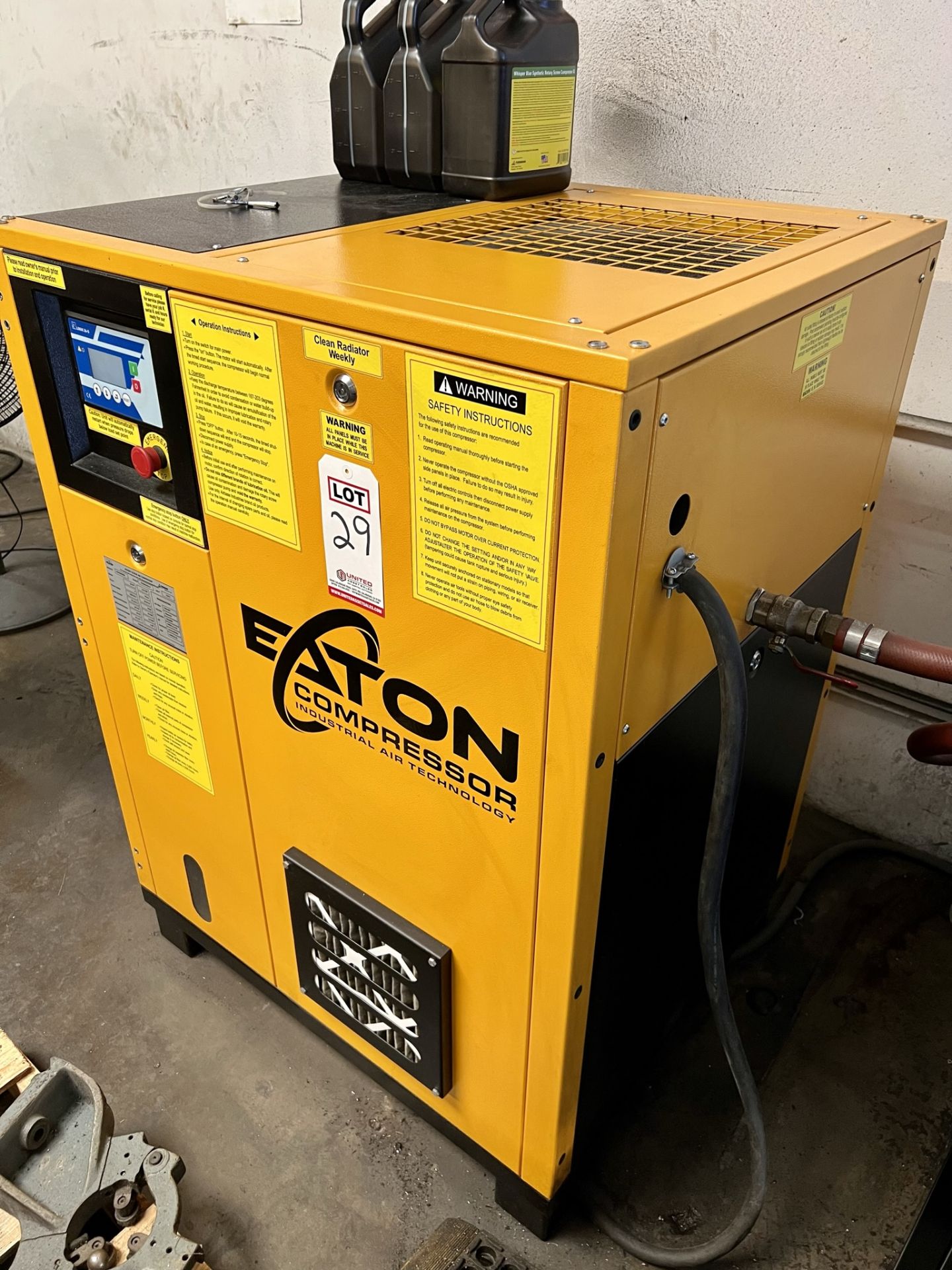 2020 EATON/POLAR AIR ROTARY SCREW AIR COMPRESSOR, MODEL PRV0200003, 20 HP, VARIABLE SPEED DRIVE, 3- - Image 4 of 7