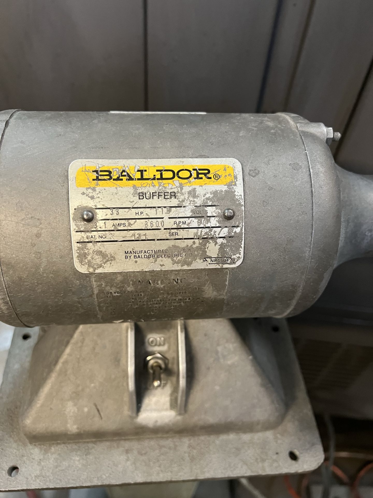 BALDOR DOUBLE END BUFFER, PEDESTAL - Image 2 of 2