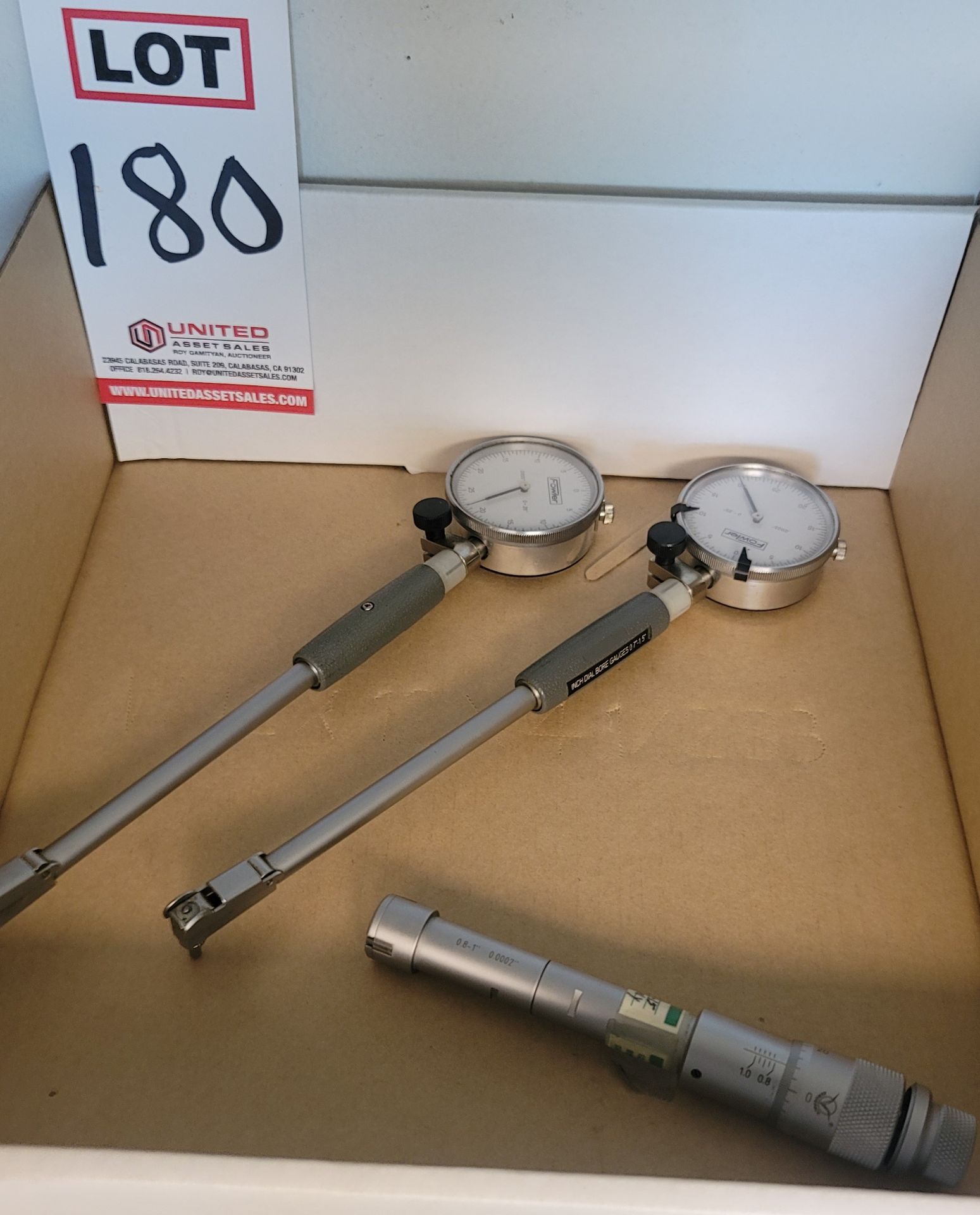 LOT - (2) FOWLER BORE GAUGES AND (1) INSIDE BORE MIC, 0.8" THRU 1.00"