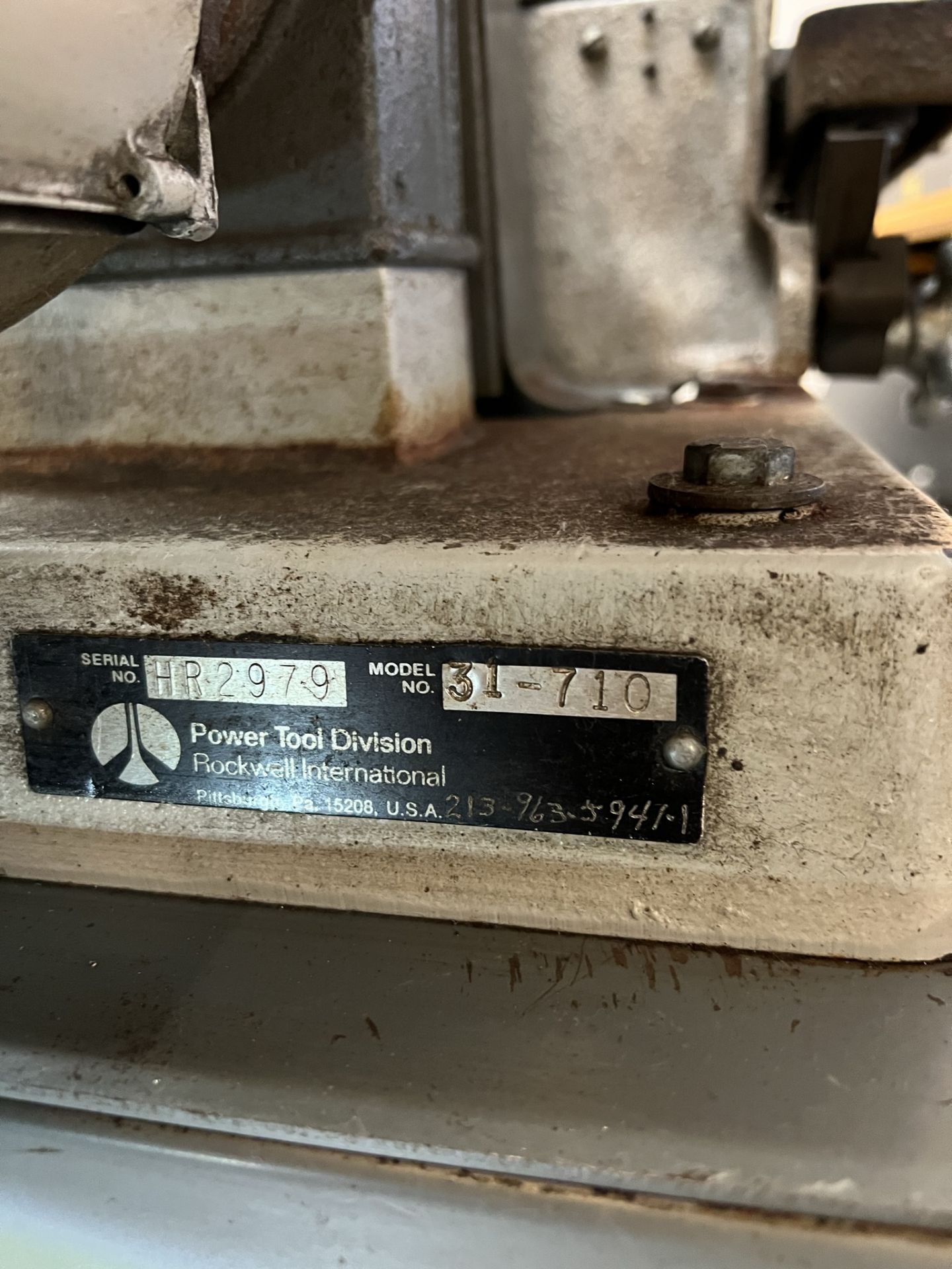 ROCKWELL DELTA BELT/DISC GRINDER, MODEL 31-710, S/N HR2979 - Image 6 of 6