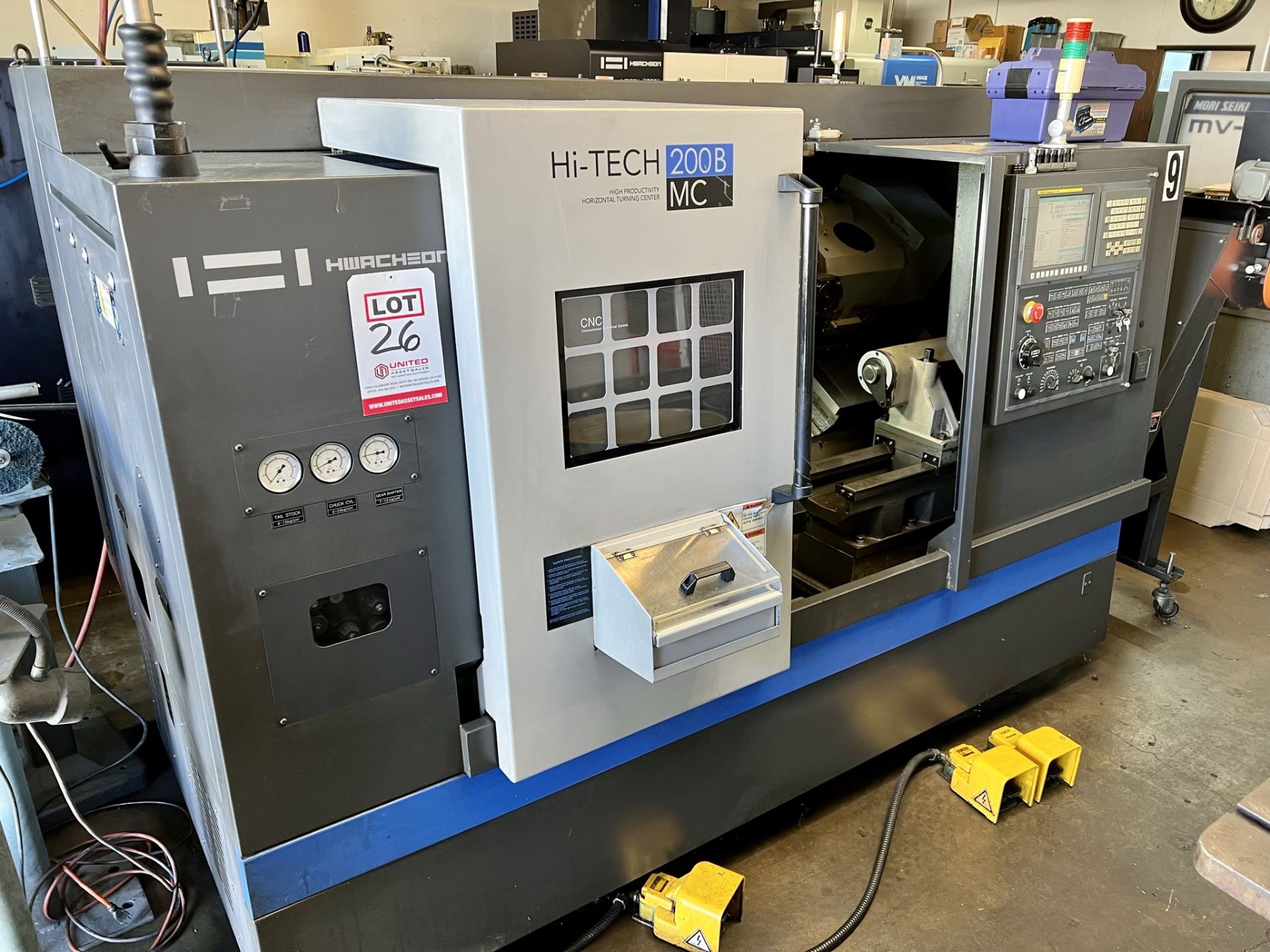 2013 HWACHEON HI-TECH 200B MC TURNING CENTER, FANUC OI-TD CNC CONTROL, LIVE MILLING, 10" 3-JAW