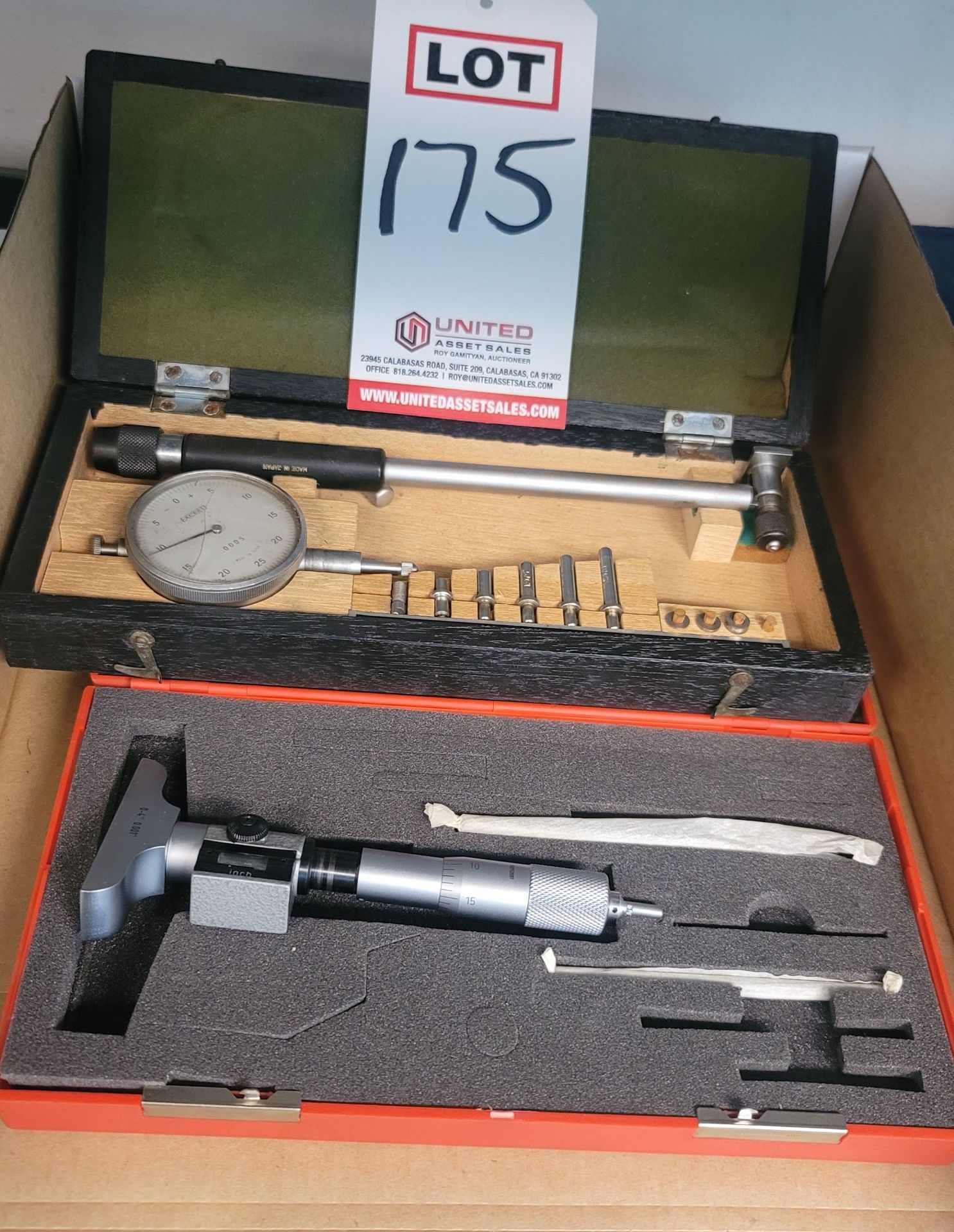 LOT - (1) DEPTH MIC AND (1) BORE GAUGE SET, BOTH NEED WORK