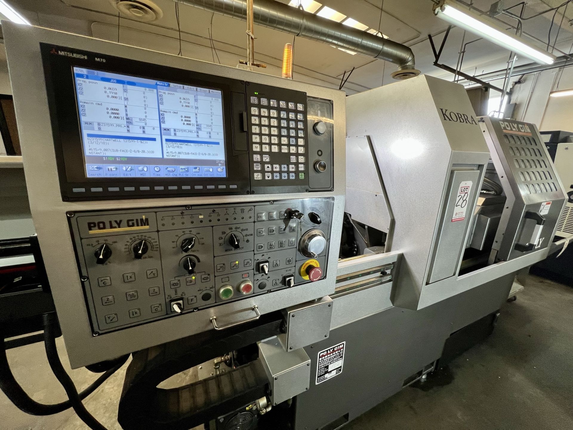 2017 PO LY GIM DIAMOND 16CSBIII SWISS TYPE LATHE, MITSUBISHI M70 CNC CONTROL, MAX. TURNING POINT: - Image 40 of 60