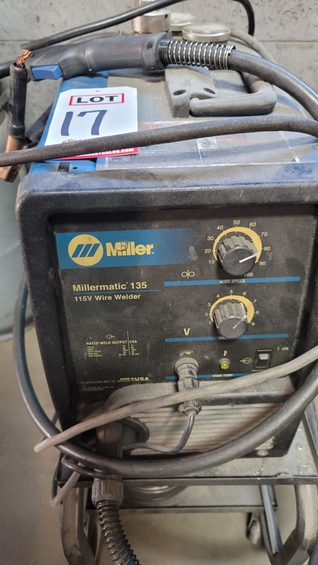 MILLER MILLERMATIC 135, 115V WIRE WELDER, W/ MIG GUN, REGULATOR, NO TANK, (LOCATION: 2174 W 2300 S) - Image 2 of 2