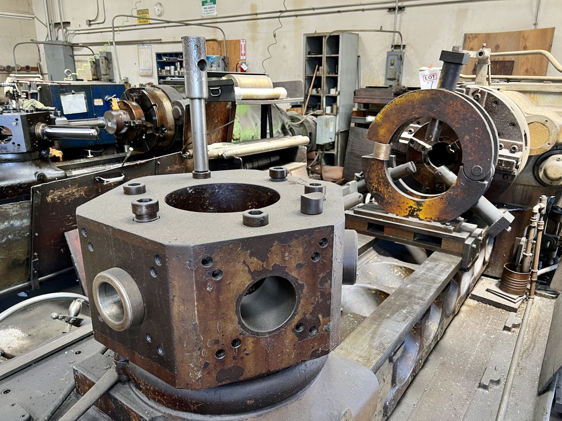 LIBBY H TYPE TURRET LATHE, 12" HOLE THRU, 24" X 84" CC, 28" 4-JAW CHUCK, 5-STATION TURRET, 1800 - Image 18 of 26