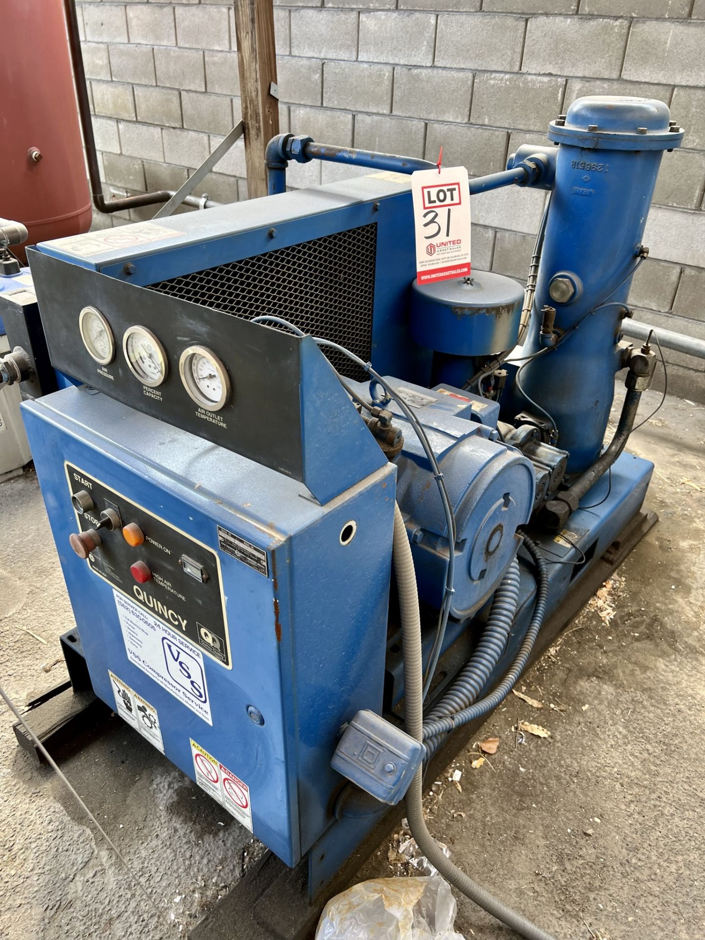 QUINCY SCREW TYPE AIR COMPRESSOR, MODEL QSB40ANA3-1, S/N 94499 - Image 2 of 8