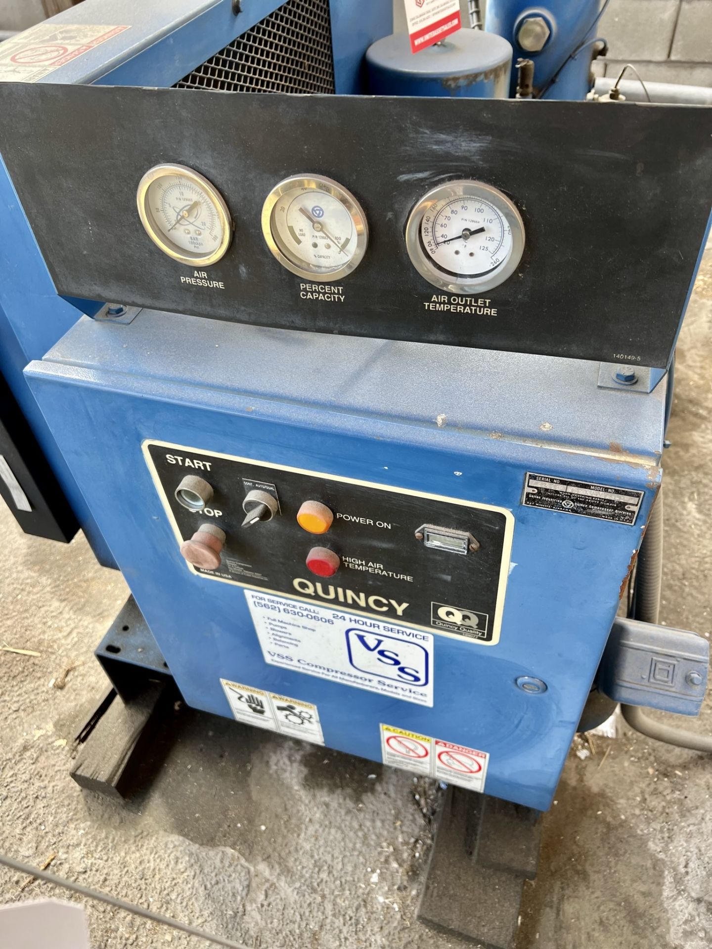 QUINCY SCREW TYPE AIR COMPRESSOR, MODEL QSB40ANA3-1, S/N 94499 - Image 6 of 8