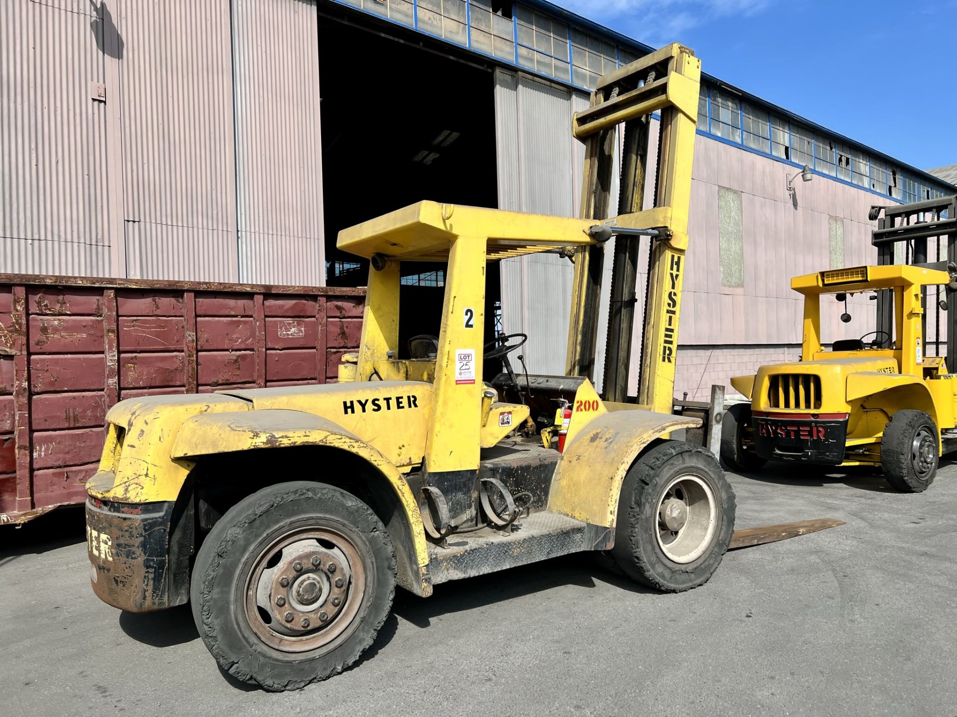 HYSTER 193A LPG FORKLIFT, 18,000 LB CAPACITY, 6' FORKS, 2-STAGE MAST, SOLID TIRES, APPROX. 0957 - Image 4 of 18