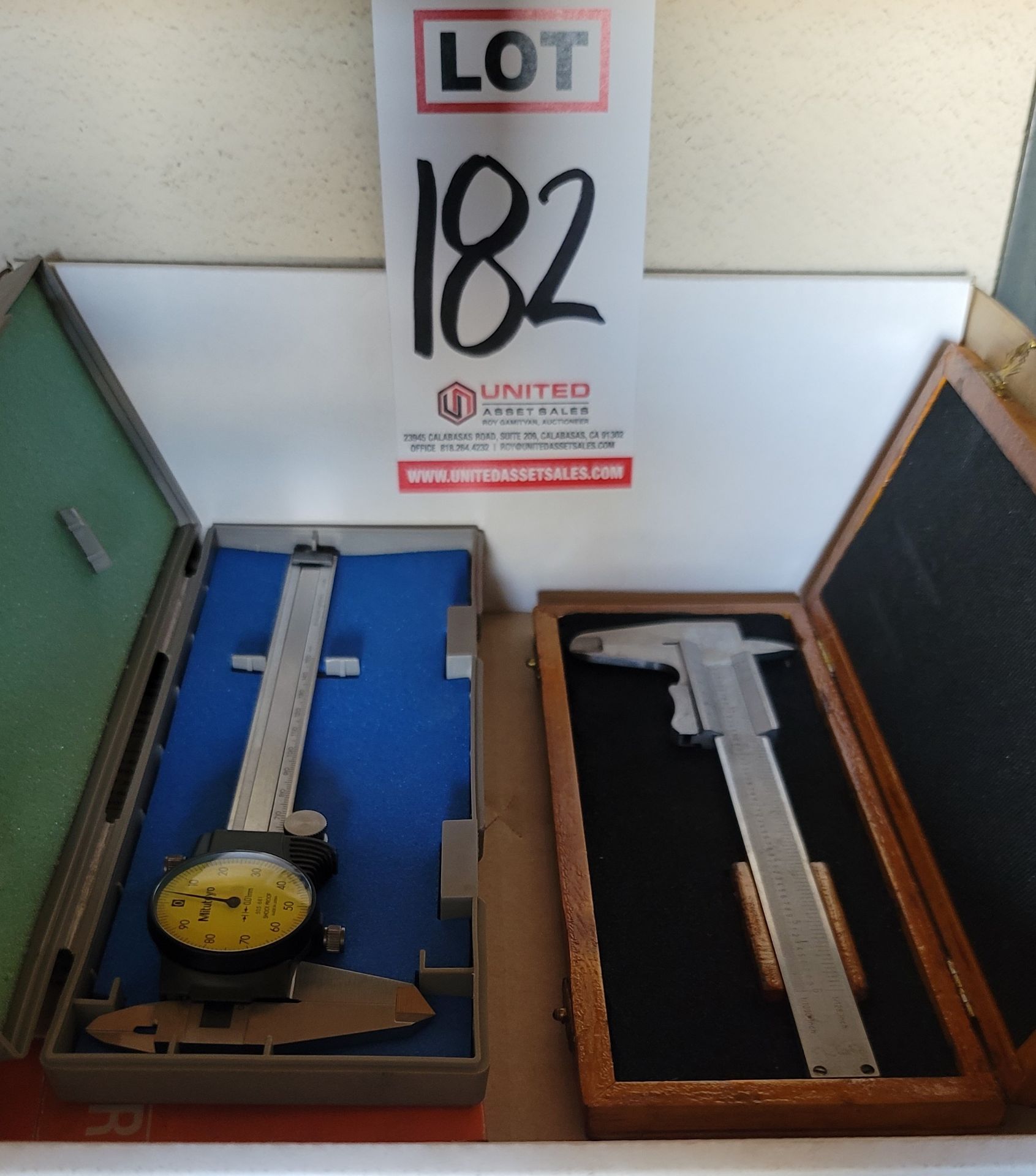 LOT - (1) MITUTOYO 505-681 DIAL CALIPER, 0-150 MM AND (1) HELIOS 6" VERNIER CALIPER