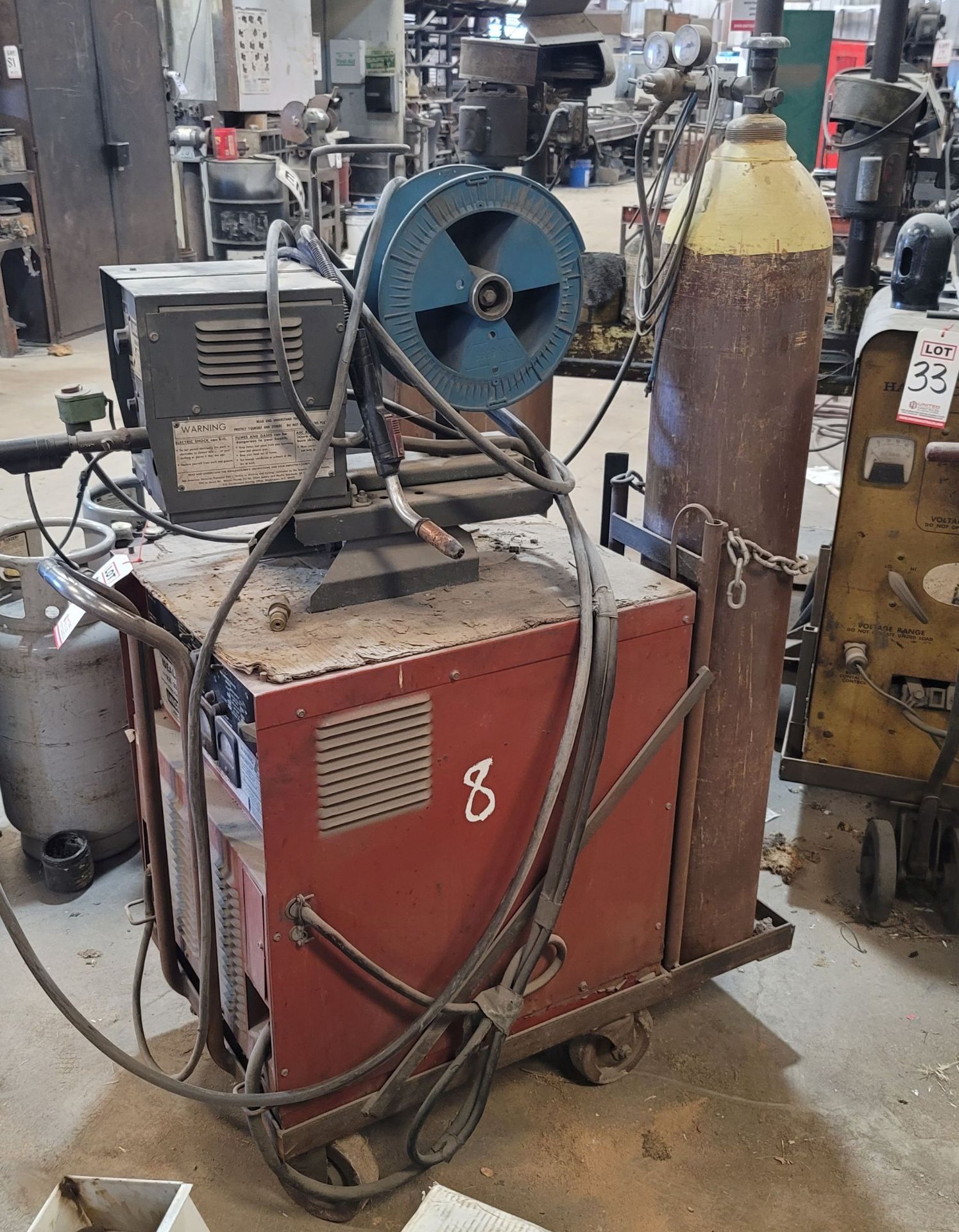 LINCOLN IDEALARC CV-DC WELDING POWER SOURCE, MODEL R3S-325, S/N AC584220, W/ LINCOLN LN-7 WIRE - Image 2 of 2